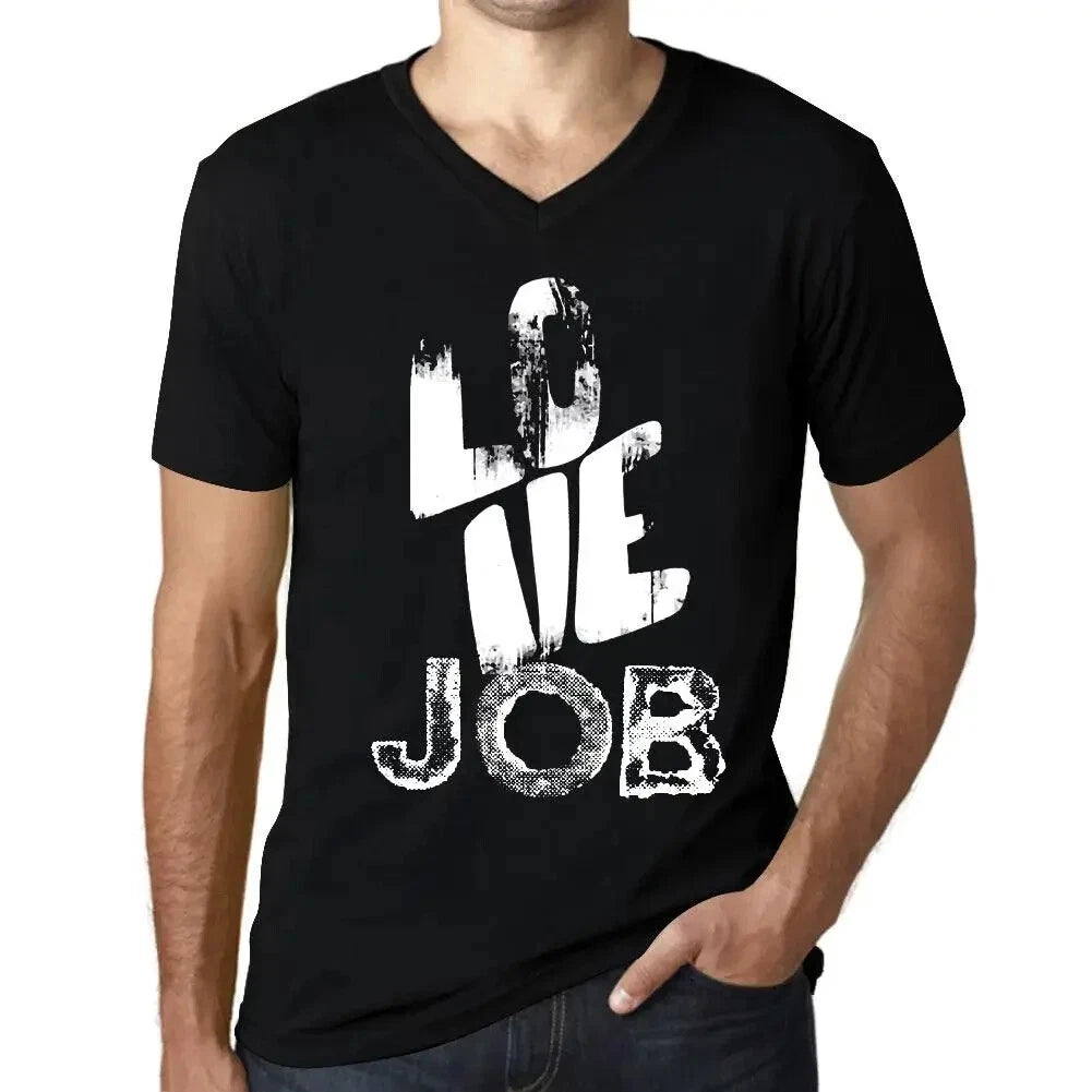 Men's Graphic T-Shirt V Neck Love Job Eco-Friendly Limited Edition Short Sleeve