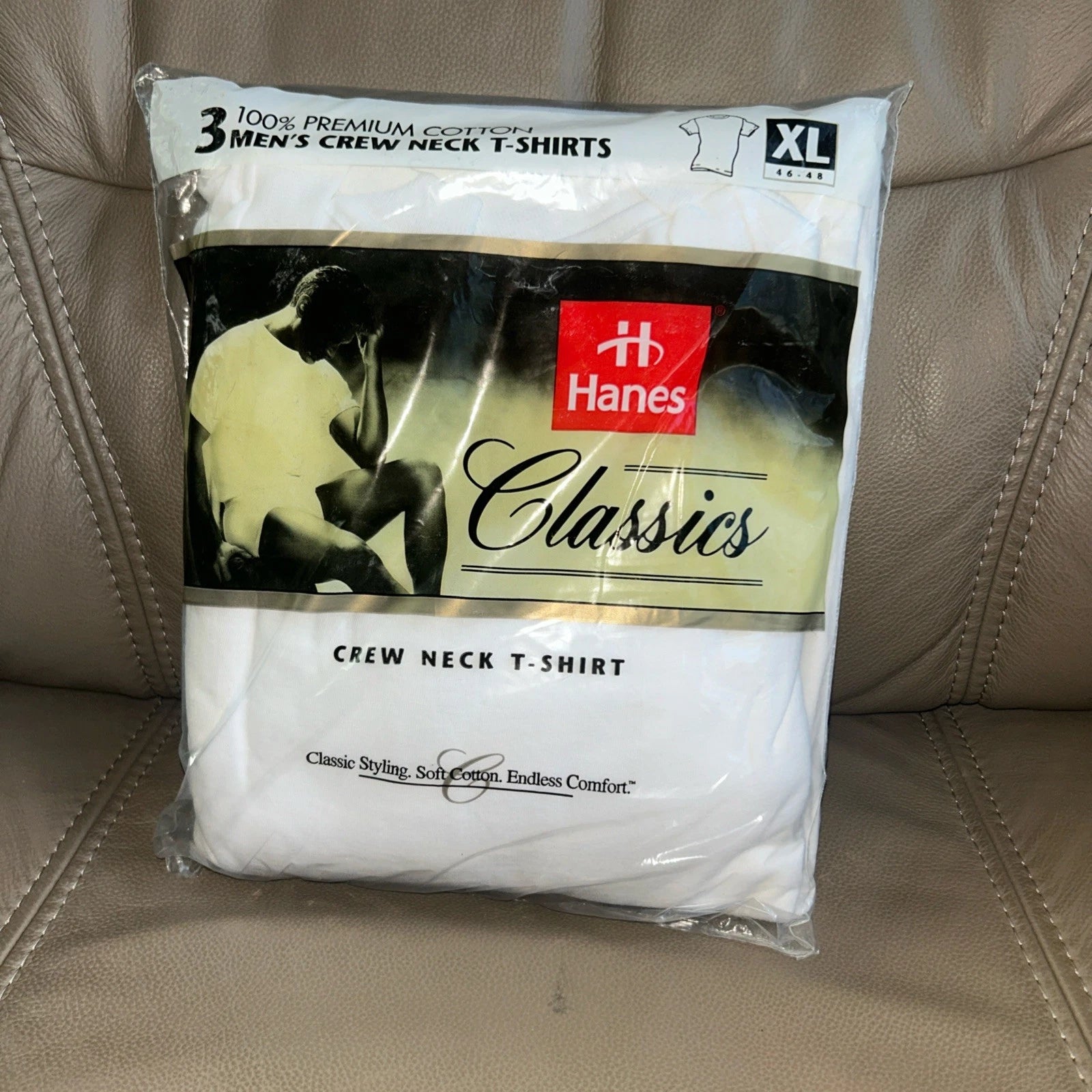 1998 Hanes Vintage White Blank T Shirt Mens Lot Of 3 Pack 90s Classic Crew XL