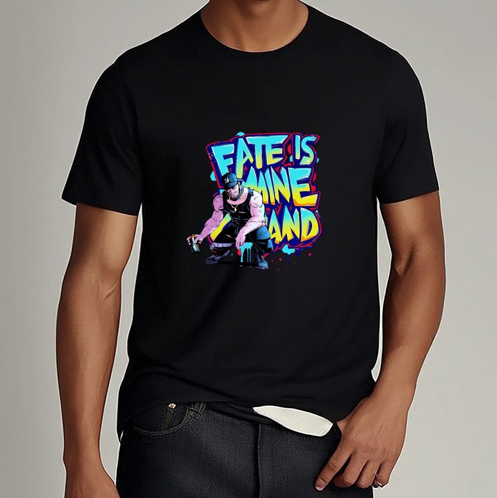 Fate is Mine to Command Street Art T-Shirt Urban Graffiti Style Graphic Tee