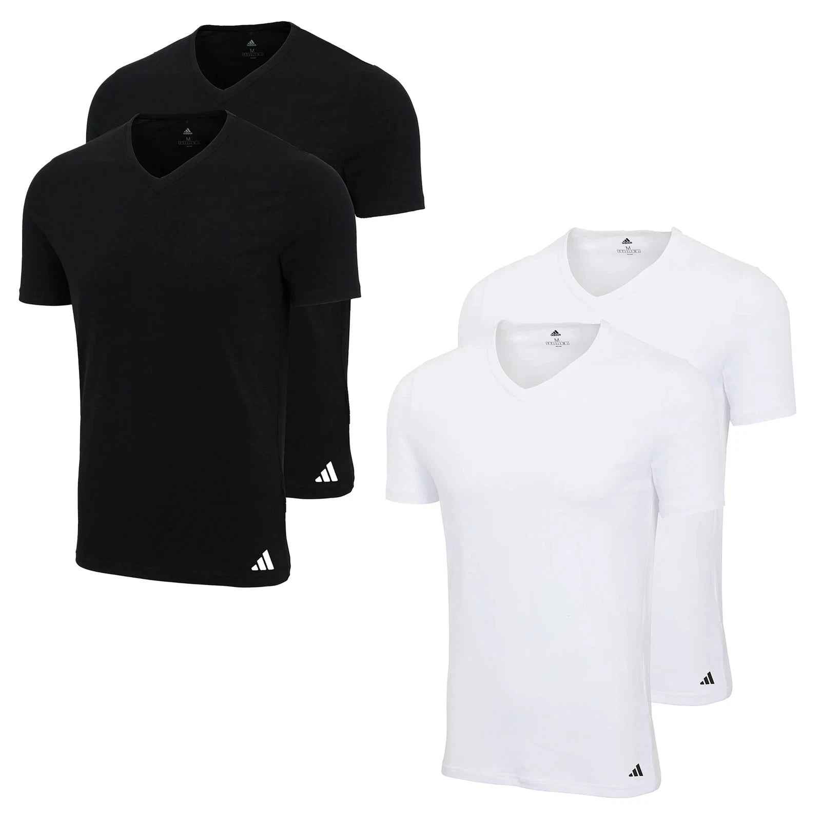Adidas Men's T-Shirts, 2 Pack - V-Neck Shirt Active Flex Cotton, Solid Color...