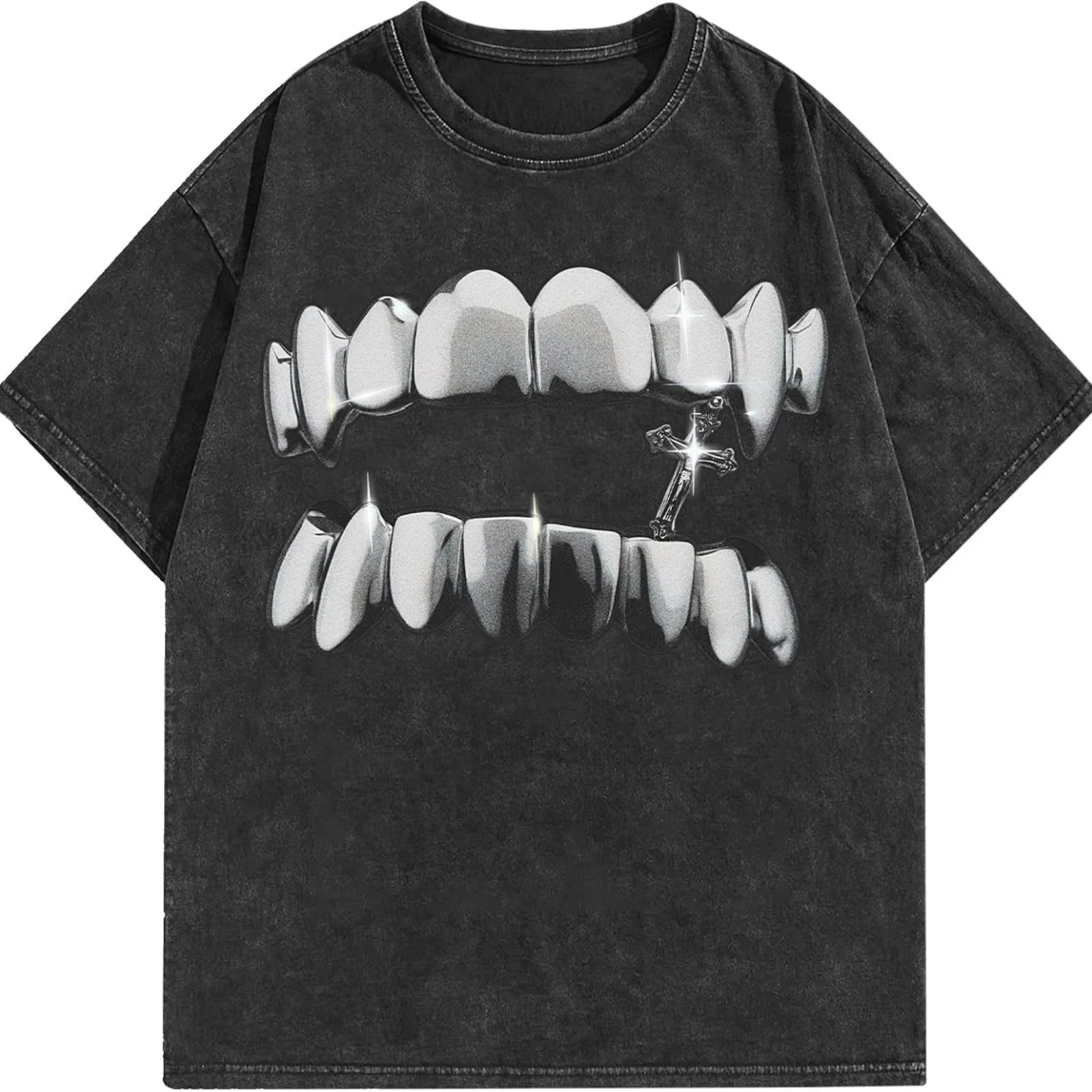 Graphic Tees Acid Washed Y2K Vintage Oversized Streetwear Cotton Short Sleeve T-