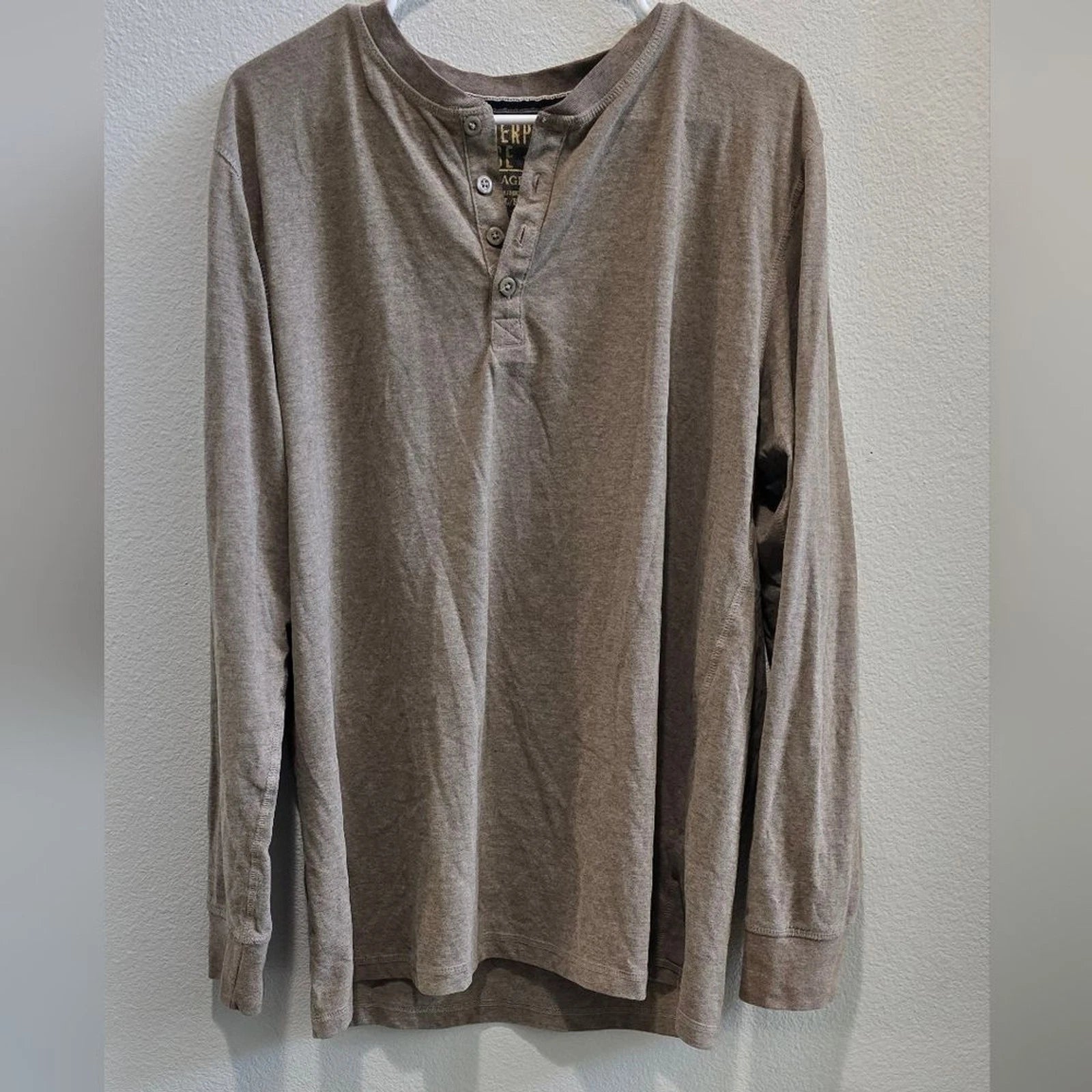 Casual Long Sleeve Tan Shirt