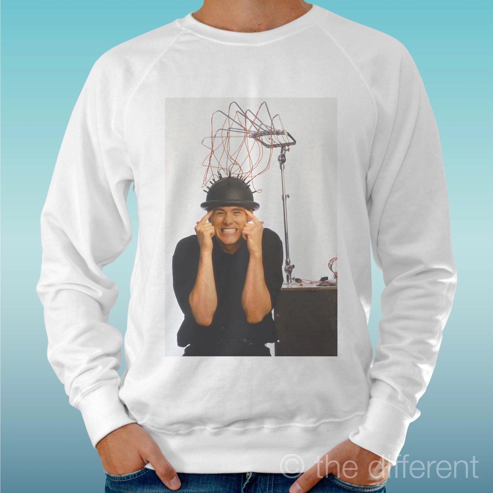 Felpa Man Light Sweater White " Jim Carrey Funny Cult "