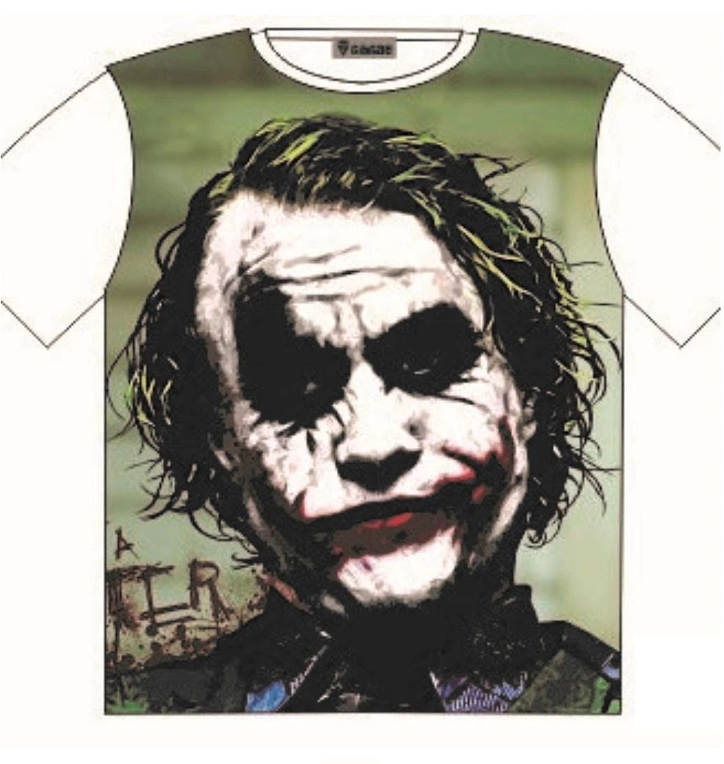 The Joker Heath Ledger character Print T-Shirt Attitude Street Fashion Mens Ladi