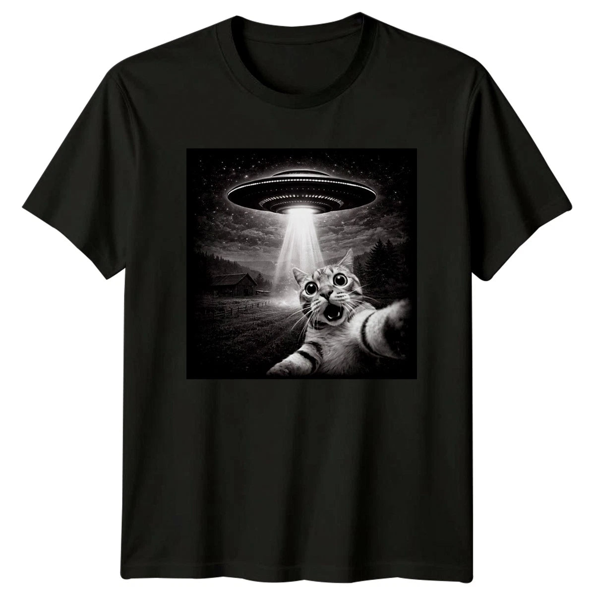 Beam Me Up Human T-Shirt UFO Alien Cat Birthday Gift For Him And Her