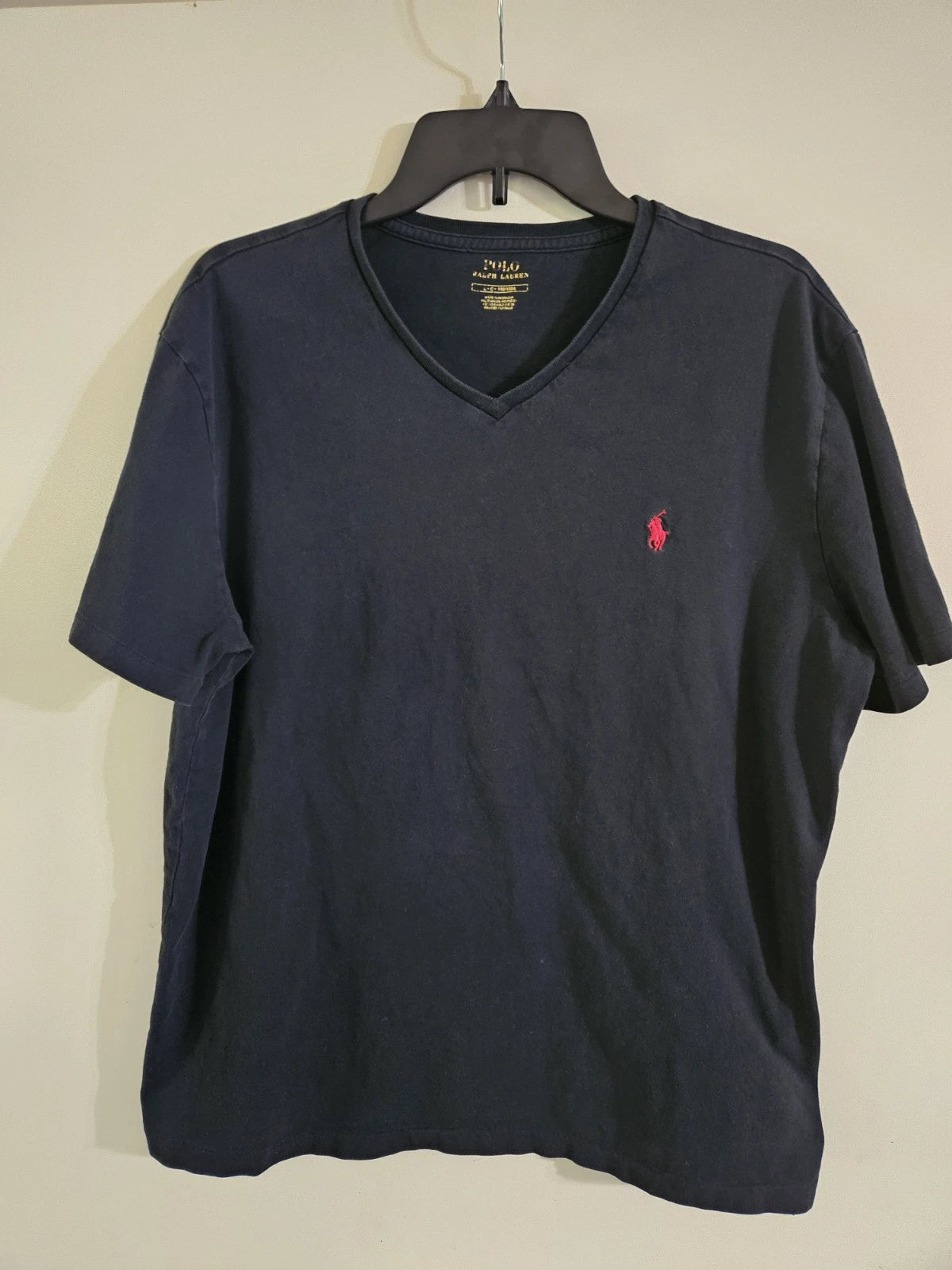 Polo Ralph Lauren T-Shirt Men’s Size Large Black Short Sleeve V-Neck