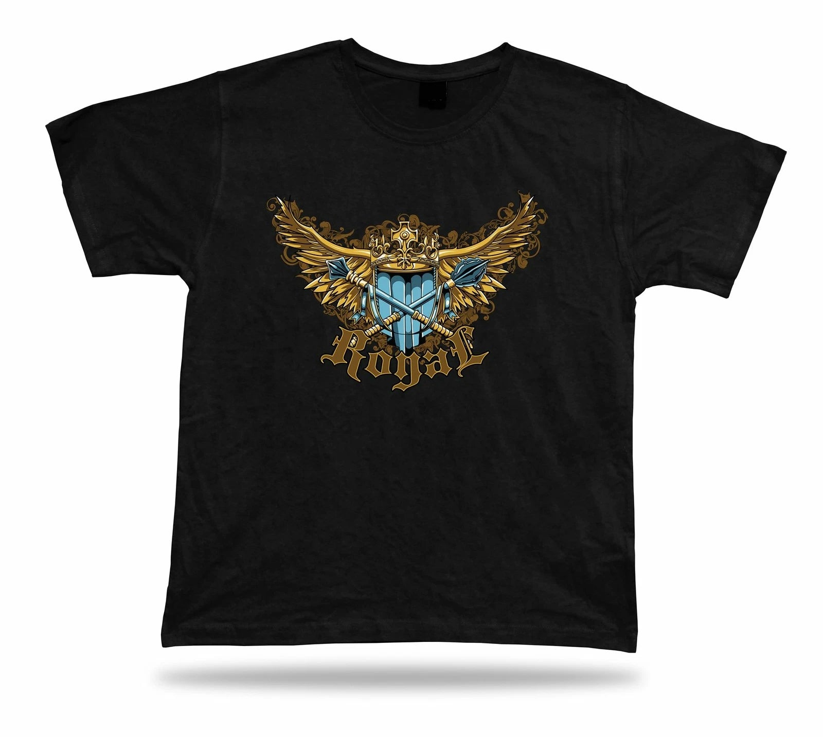 Royal Shield Wings Fighter Warrior idea t shirt tee modern stylish design