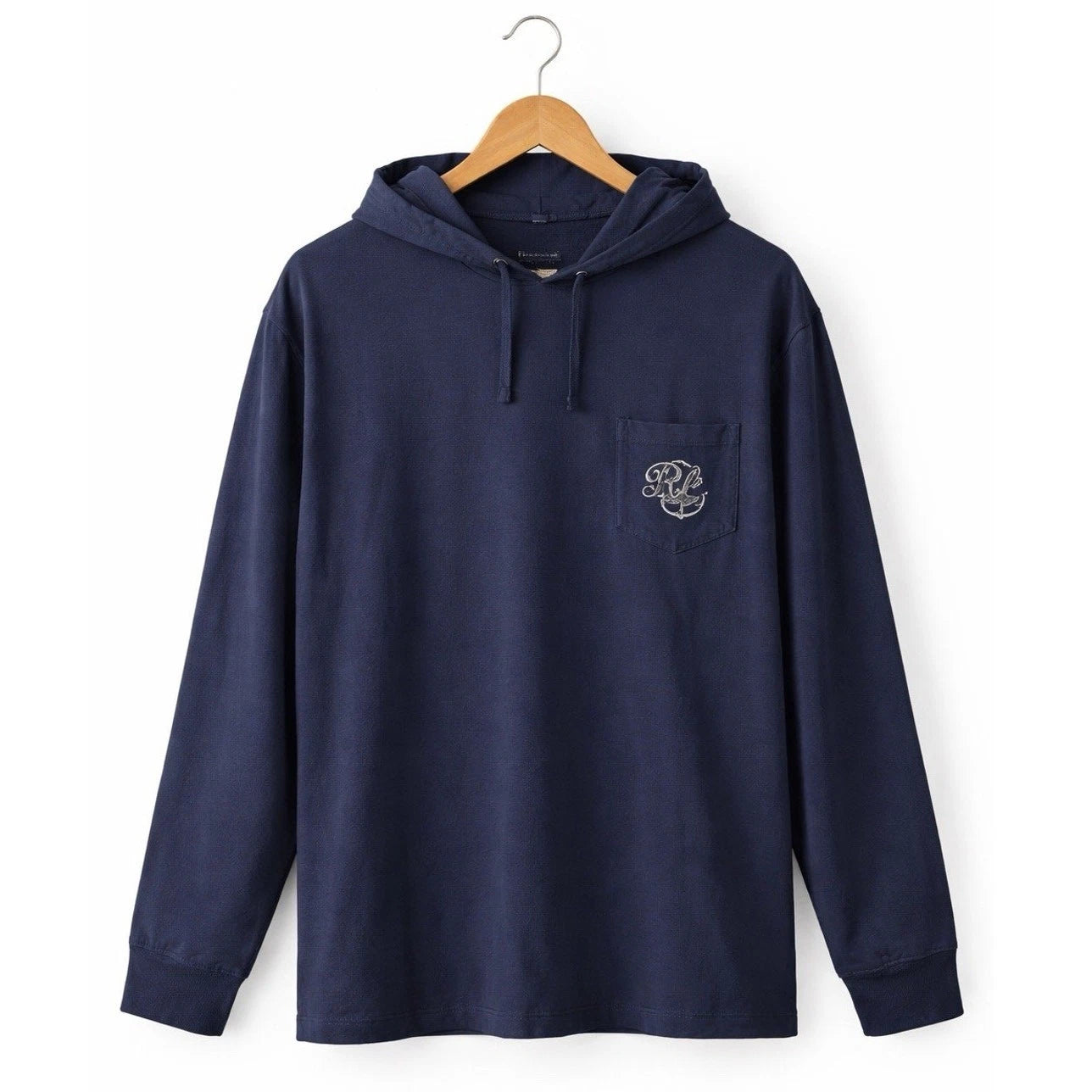 Polo Ralph Lauren Mens T Shirt Hoodie 2X Big Navy Graphic Cotton Pullover