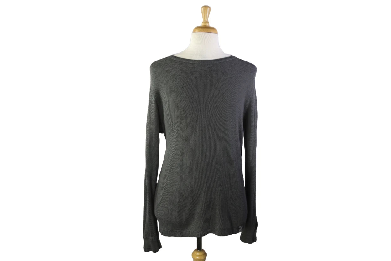 Polo Ralph Lauren Waffle-Knit Thermal Long Sleeve Shirt Dark Gray XL NWT