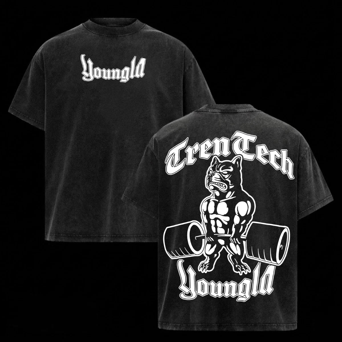 Youngla Pump Shirt Heavy Cotton Snowflake Wash Oversized Gym Streetwear Men Top