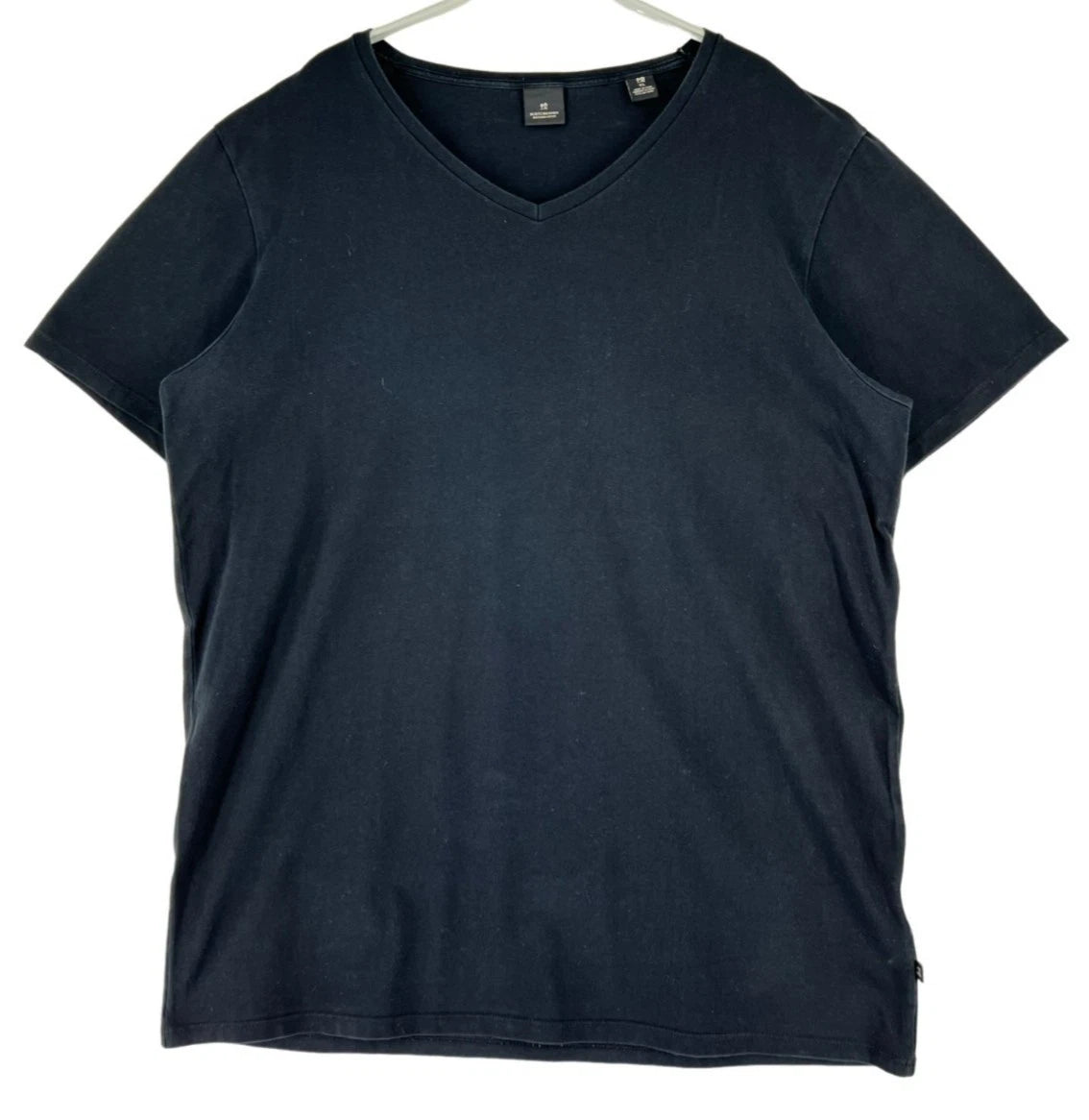 Scotch & Soda Men V-Neck T-Shirts Size XL Regular Fit Jersey Cotton Elastane