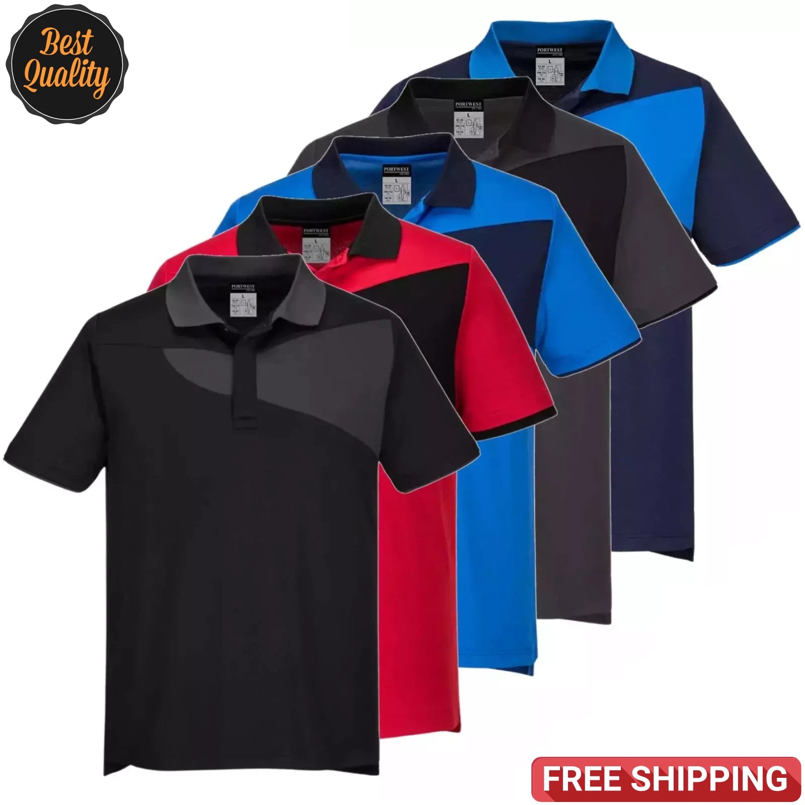Mens Moisture Wicking Cotton Comfort Polo Shirt Casual Outdoor Summer Top