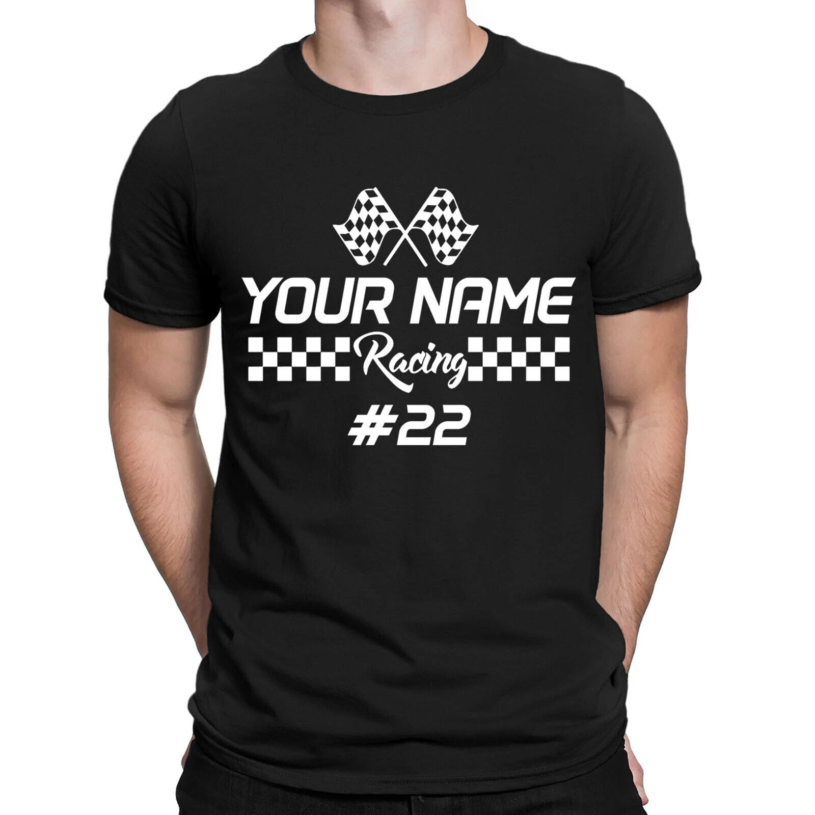 Personalised Racing Your Name Number Race Dirt Bike Mens Womens T-Shirts #NED