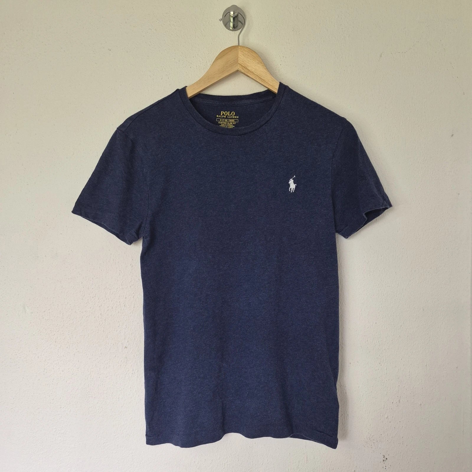 Polo Ralph Lauren Custom Slim Fit T Shirt Navy Blue Pony Logo Size S