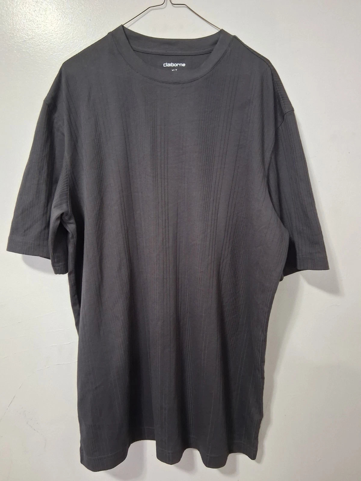 CLAIBORNE  Gray Short Sleeve Stylish Shirt! Stretchable!  Size XLT