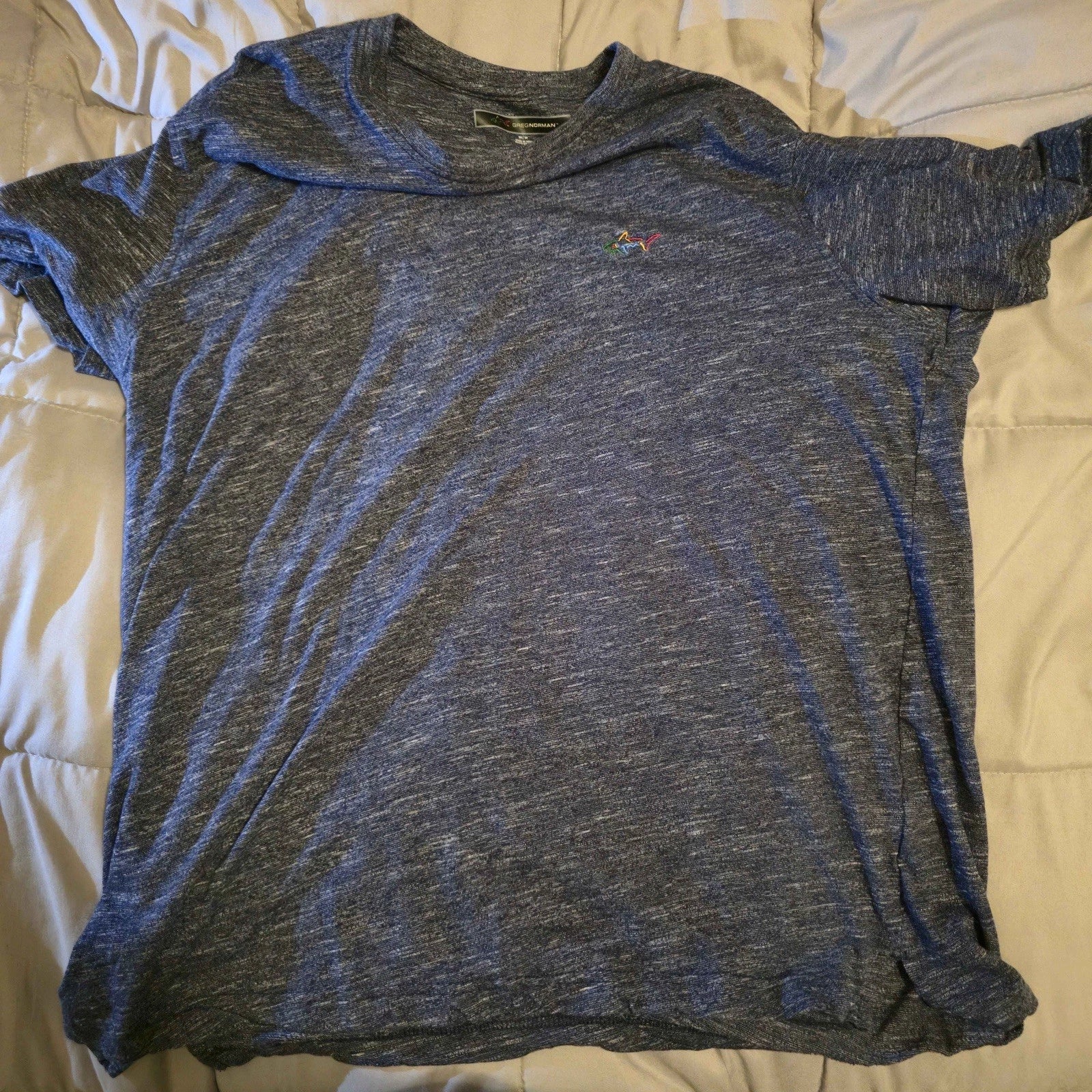 Greg Norman shirt men's medium black Heather short sleeve