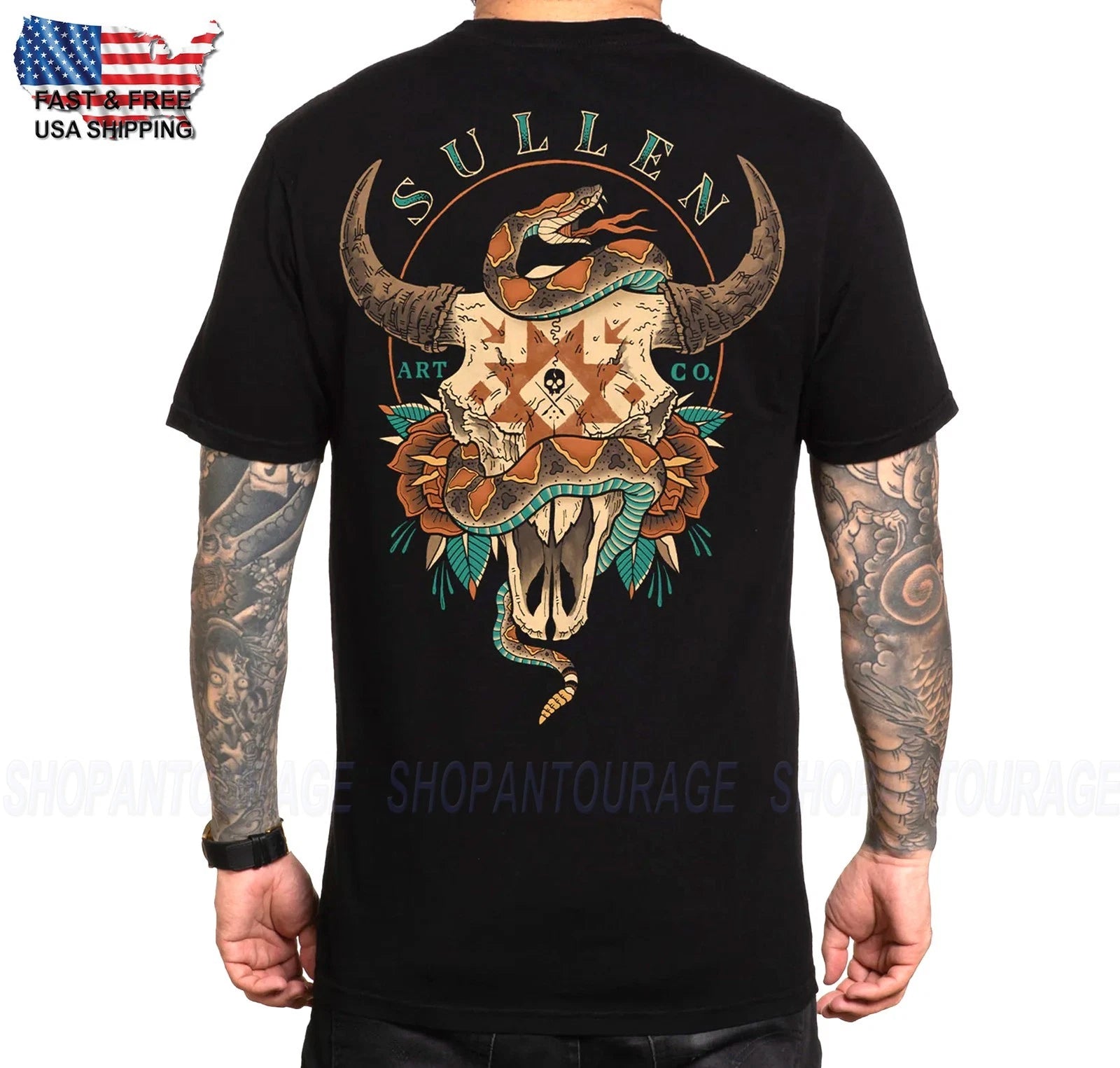 Sullen Art Collective Snake Bit Premium Fit SCM6835 Short Sleeve T-shirt For Men