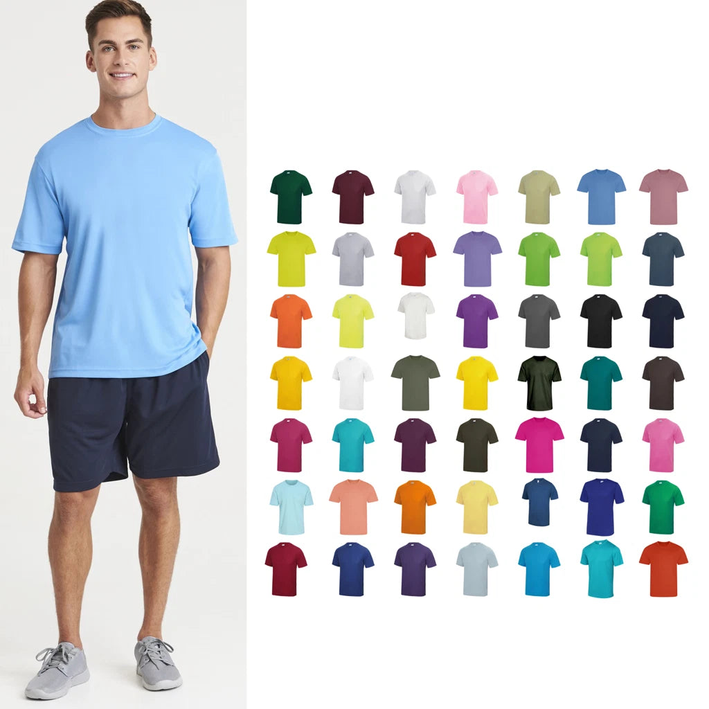 AWDis Just Cool T-Shirt - Men Polyester Gym/Summer/Sports/Running Tee (A)