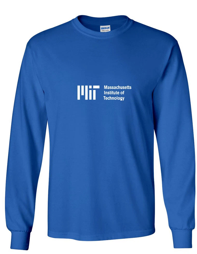 MIT T-shirt Massachusetts UNIVERSITY SCIENCE White Royal Blue Long Sleeve Shirt