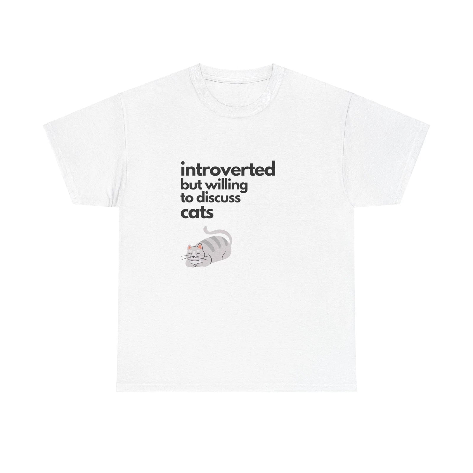Introverted But Willing To Discuss Cats Unisex Heavy Cotton Tee