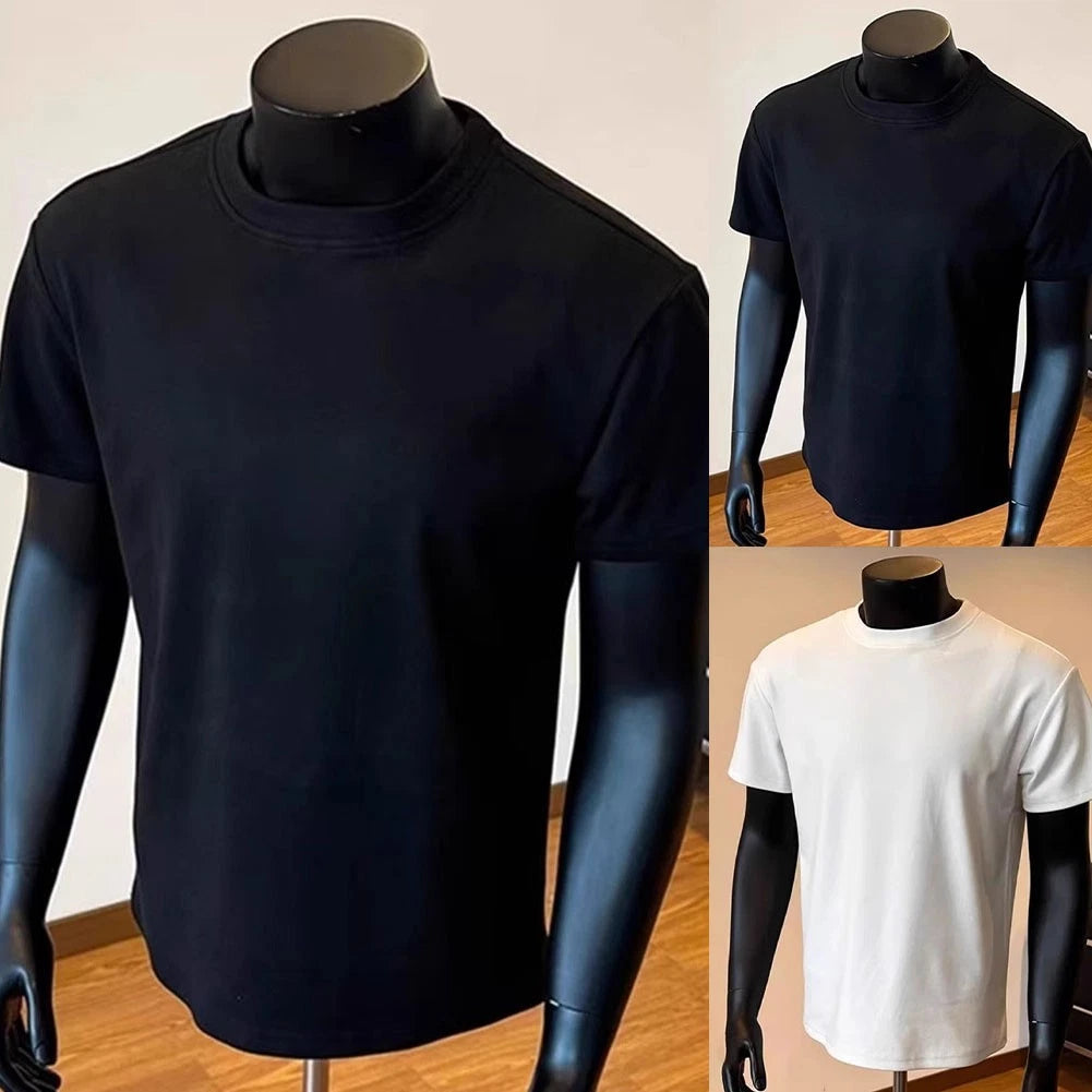 Basic Tee Men Slim T-Shirt Casual Pullover Slim Fit Design Streetwear Style