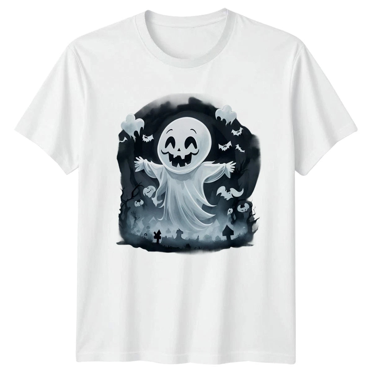 Cute Ghost Halloween T-Shirt Haunted Graveyard Gift For Him And Her