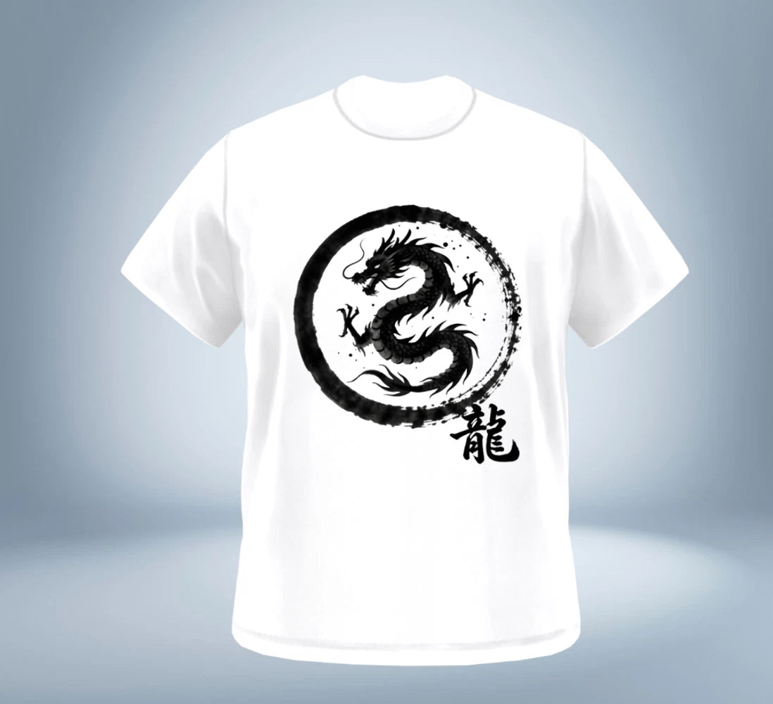 KANJI Collection – Dragon Power T-Shirt（White）Original Tokyo Treasures Japan