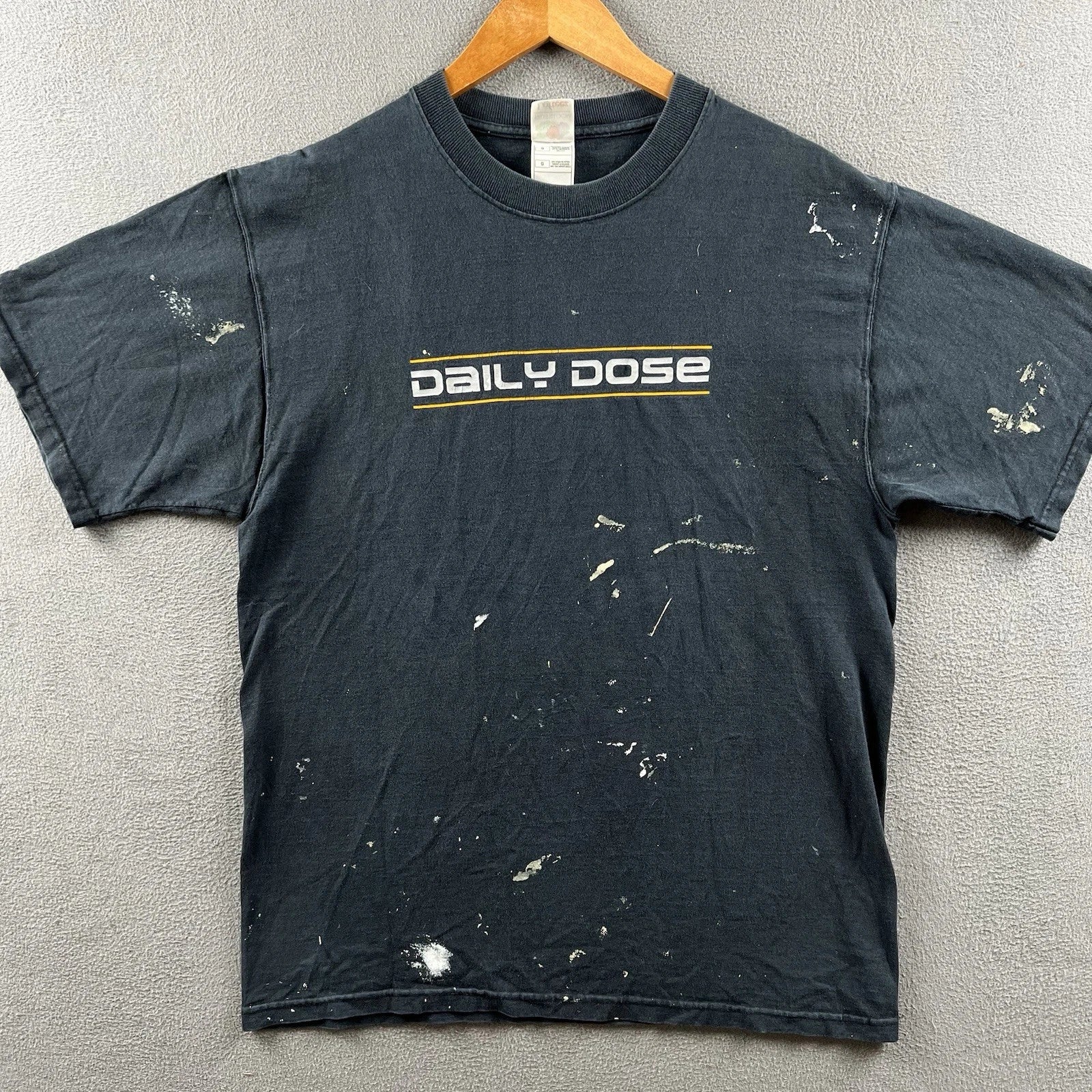 Vintage Daily Dose Shirt Mens Large Faded Thrashed Distressed Paint 90s Grunge
