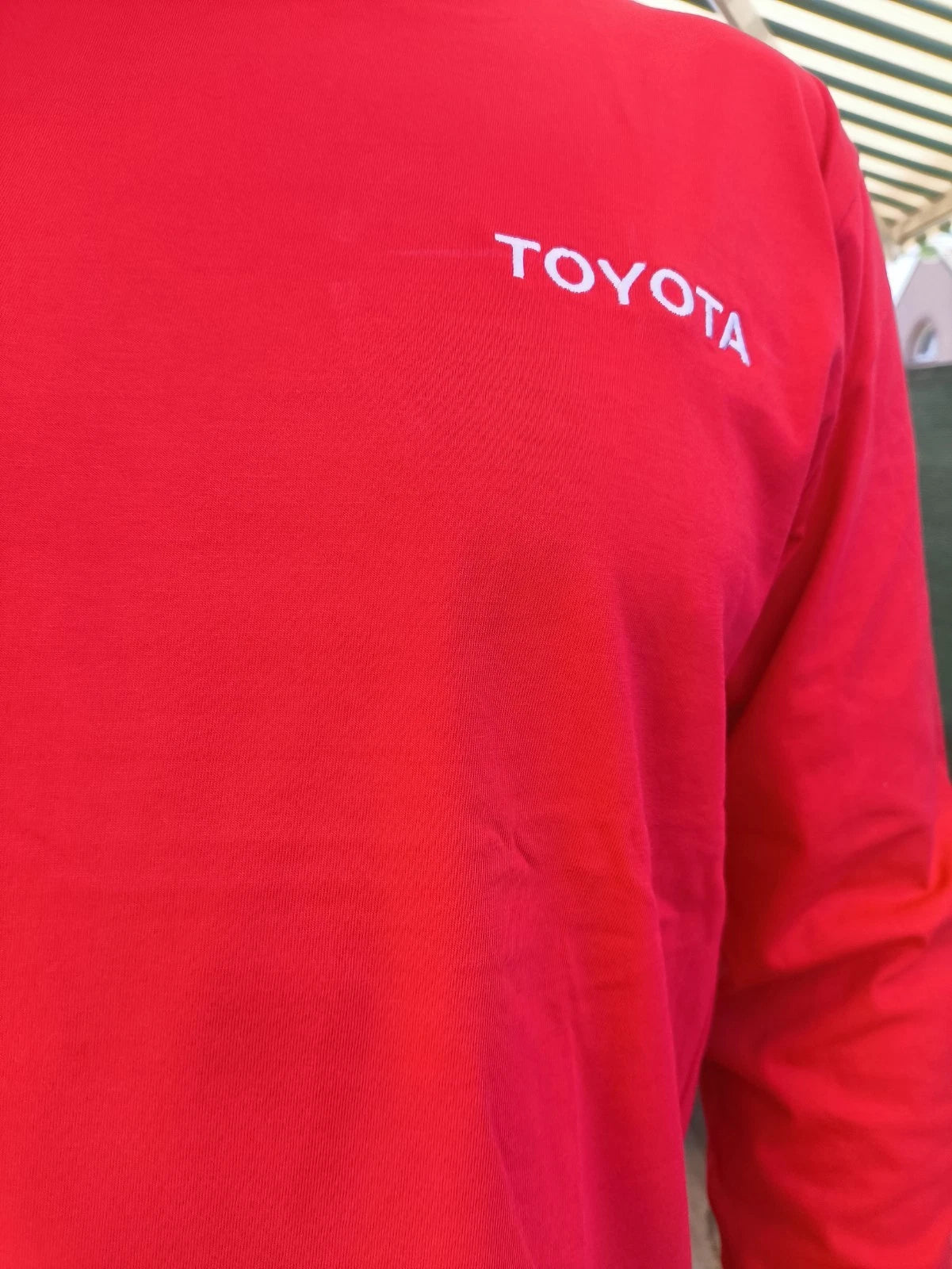 Toyota Long Sleeve T-Shirt M New With Tags Red Embroidered Logo 100% Cotton