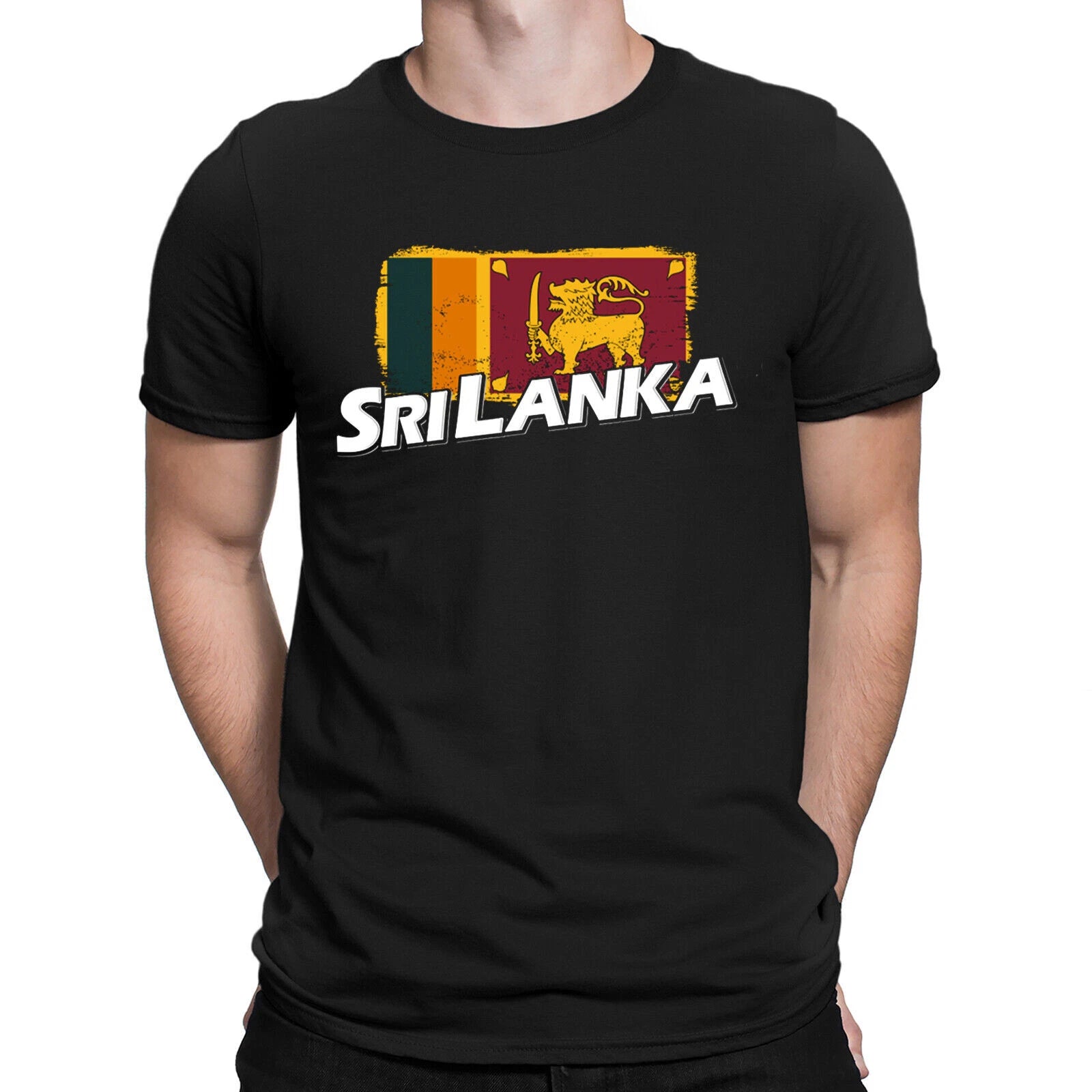 Sri Lanka Flag Football Lankan Gift Country Pride Mens Womens T-Shirts Top #DNE