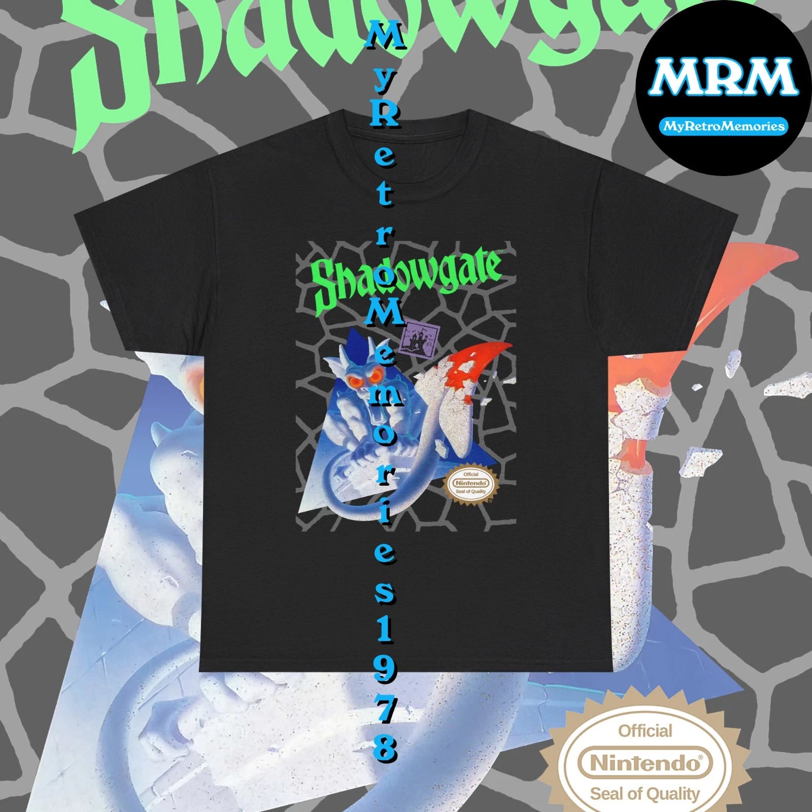 NEW ShadowGate NES Nintendo Box Art Design Black  T-Shirt S-5XL Tee Lower Price!