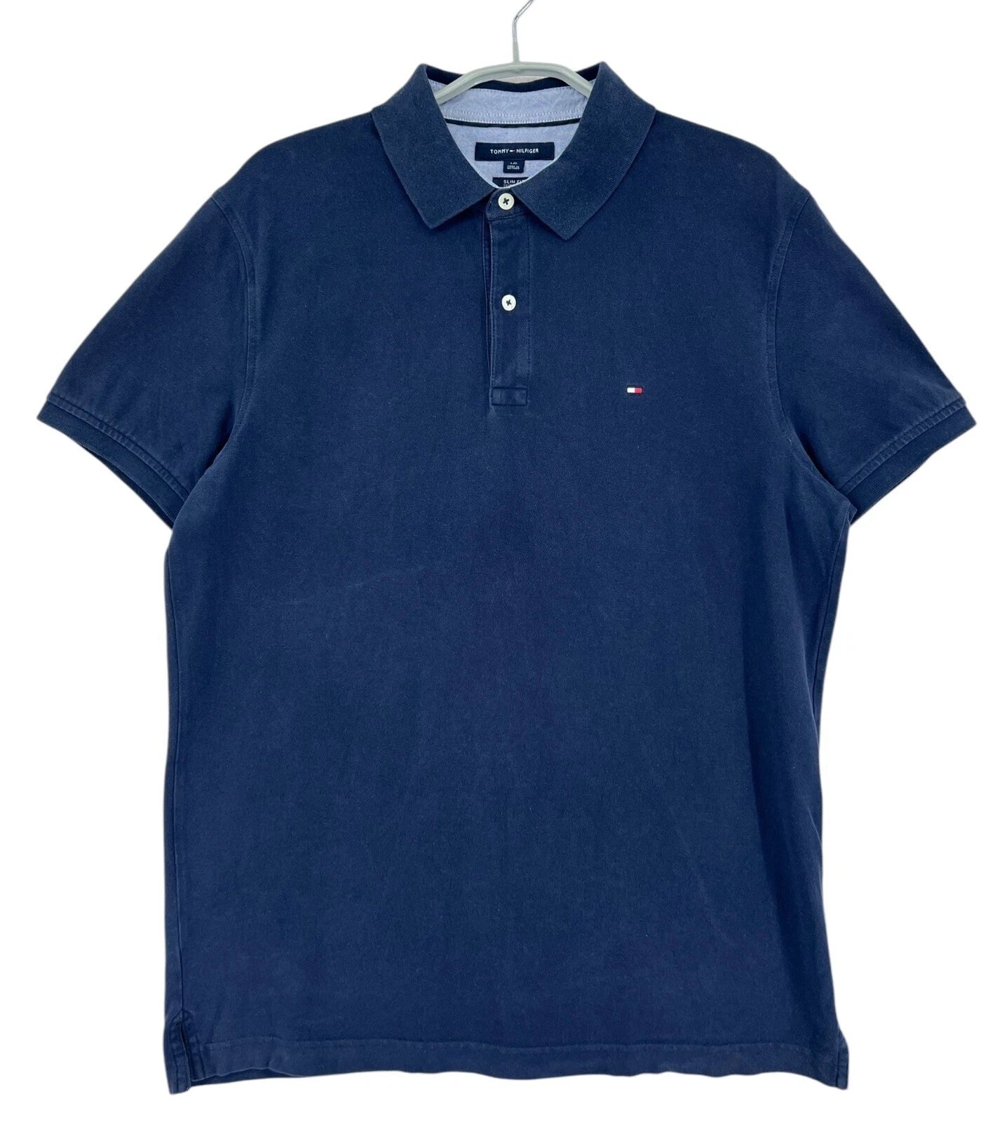 Tommy Hilfiger Slim Fit Blue Polo T-Shirt Men Size L