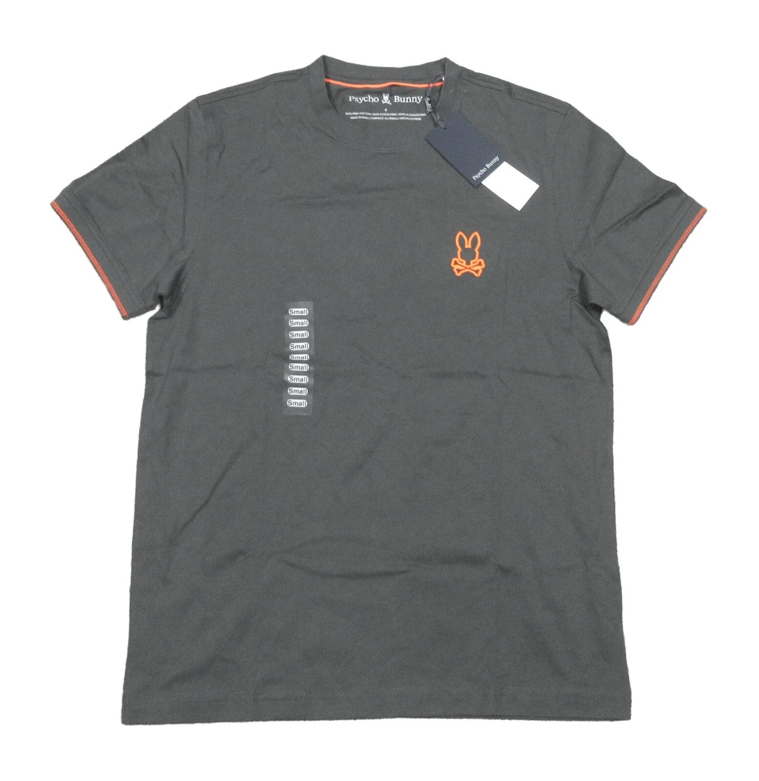 Psycho Bunny Men's Urban Chic Gray Stanwood Crew-Neck Short Sleeve T-Shirt