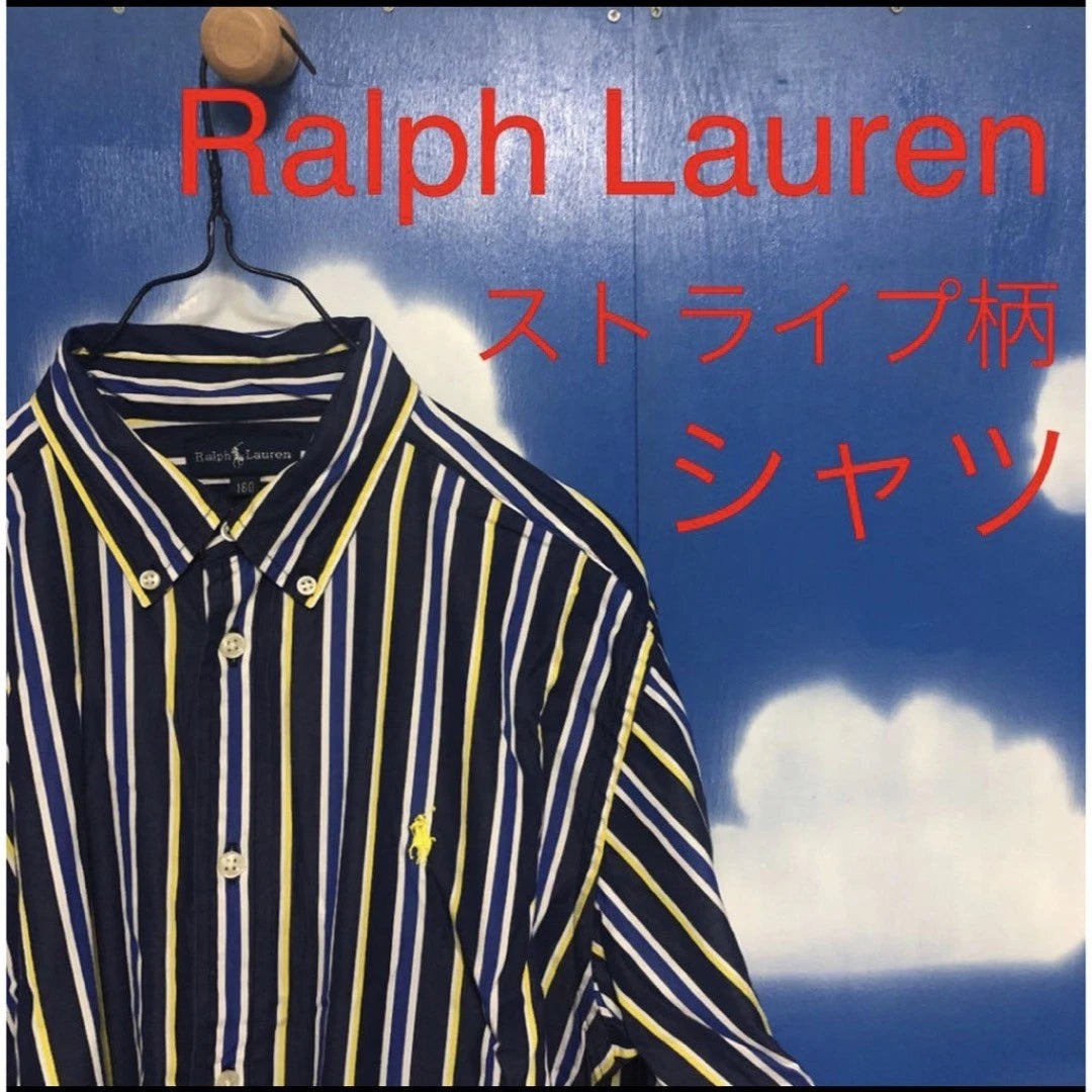 Ralph Lauren Pattern Striped Shirt, Size 160, Used, Stylish Japan