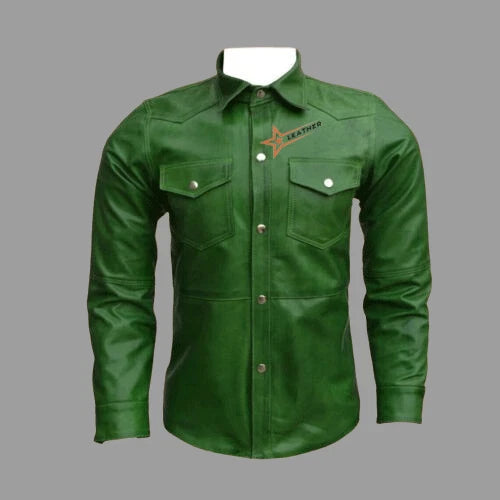 Genuine Leather Full-Sleeve Shirt for Men - Stylish & Durable