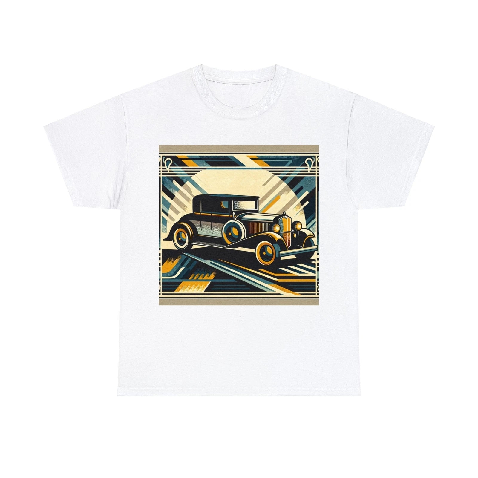 Unisex Adult T Shirt Vintage Car Art Deco Classic Retro Sleek Classy Stylish