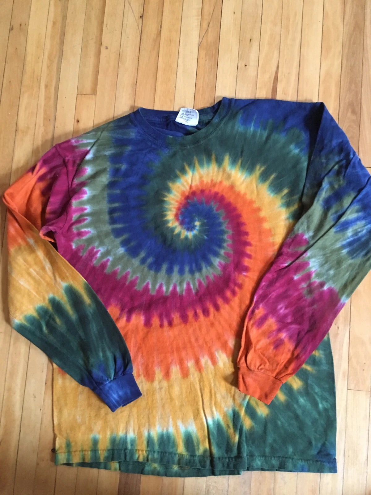 Long Sleeve Tie Dye Shirt 2XL Earth Toned Tie Dye Shirt Fun Long Sleeve Tie Dye