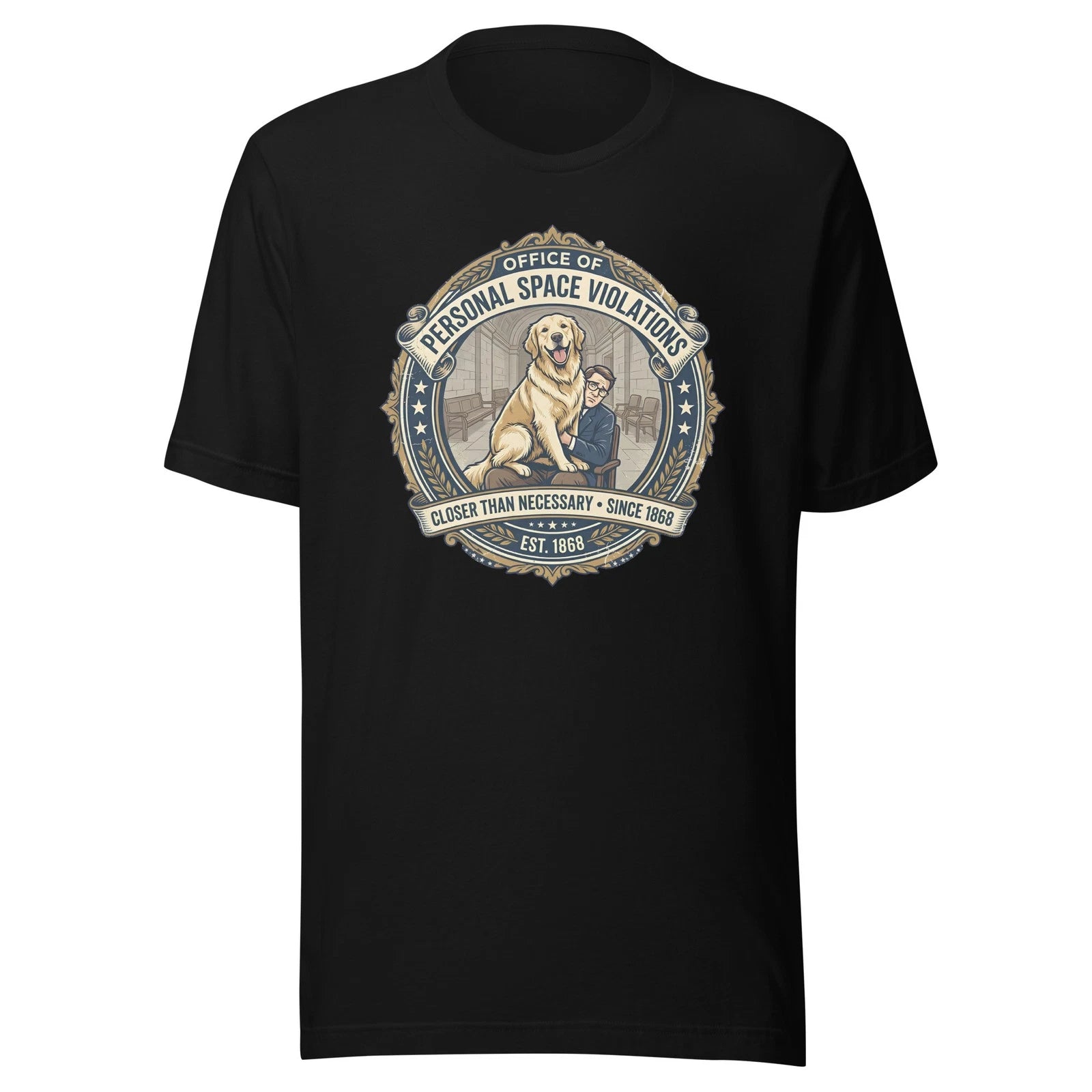Funny Golden Retriever T-Shirt Office of Personal Space Violations Dog Lover