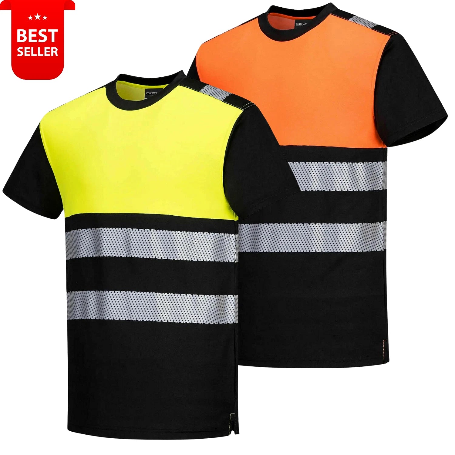 Portwest Men's Hi Vis T-Shirt Reflective High Viz Work Safe Tee Class 1 T-Shirt