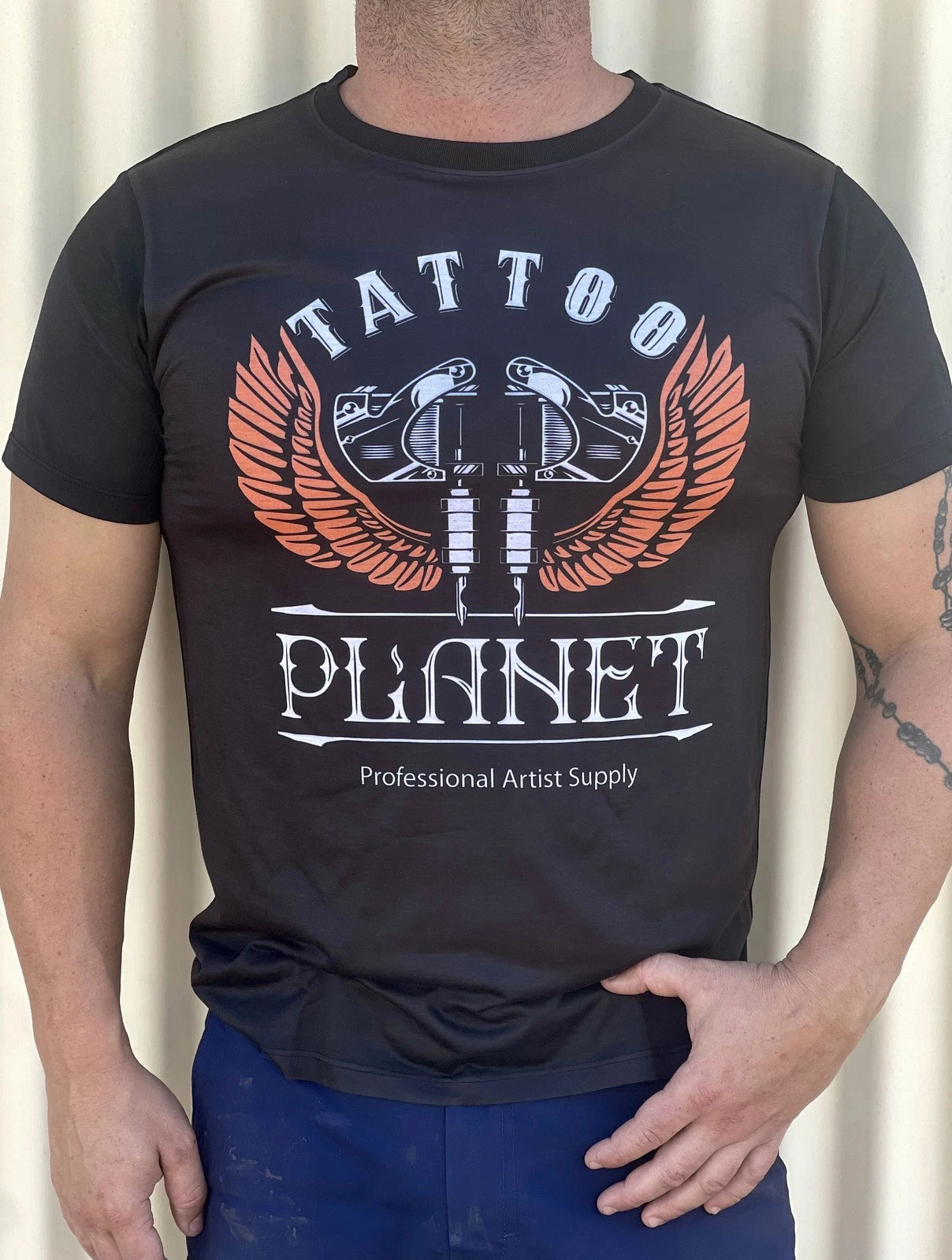 Tattoo Planet T-Shirt Artist Street Fashion Mens Ladies - Black