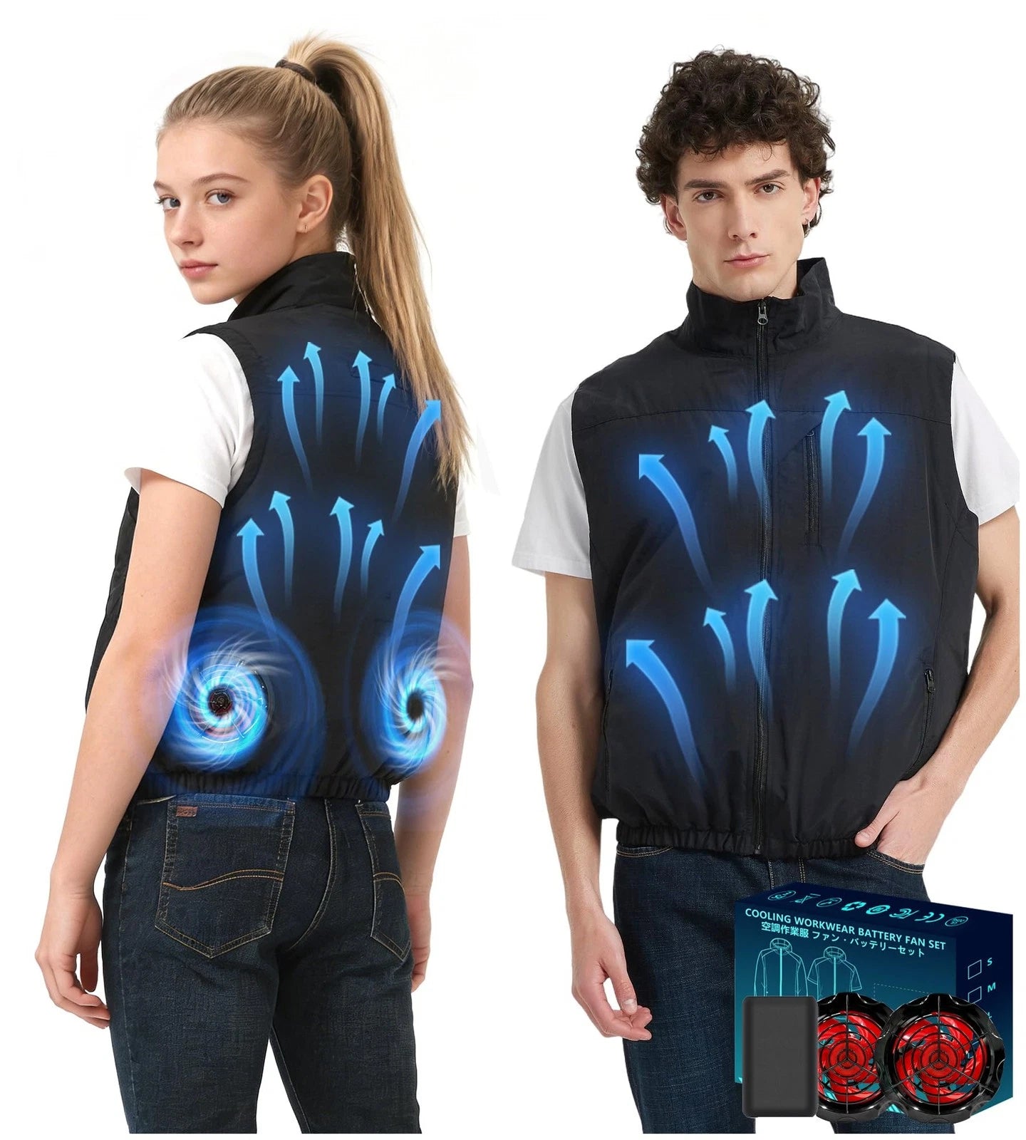 Lvkakmox Fan Cooling Vest Jacket with 2 Fans  Men and Women 21V Air Condition...