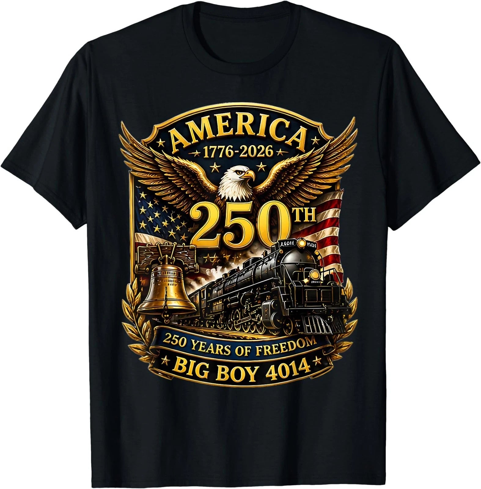 Big Boy 4014 Train USA 250th Anniversary Patriotic American T-Shirt