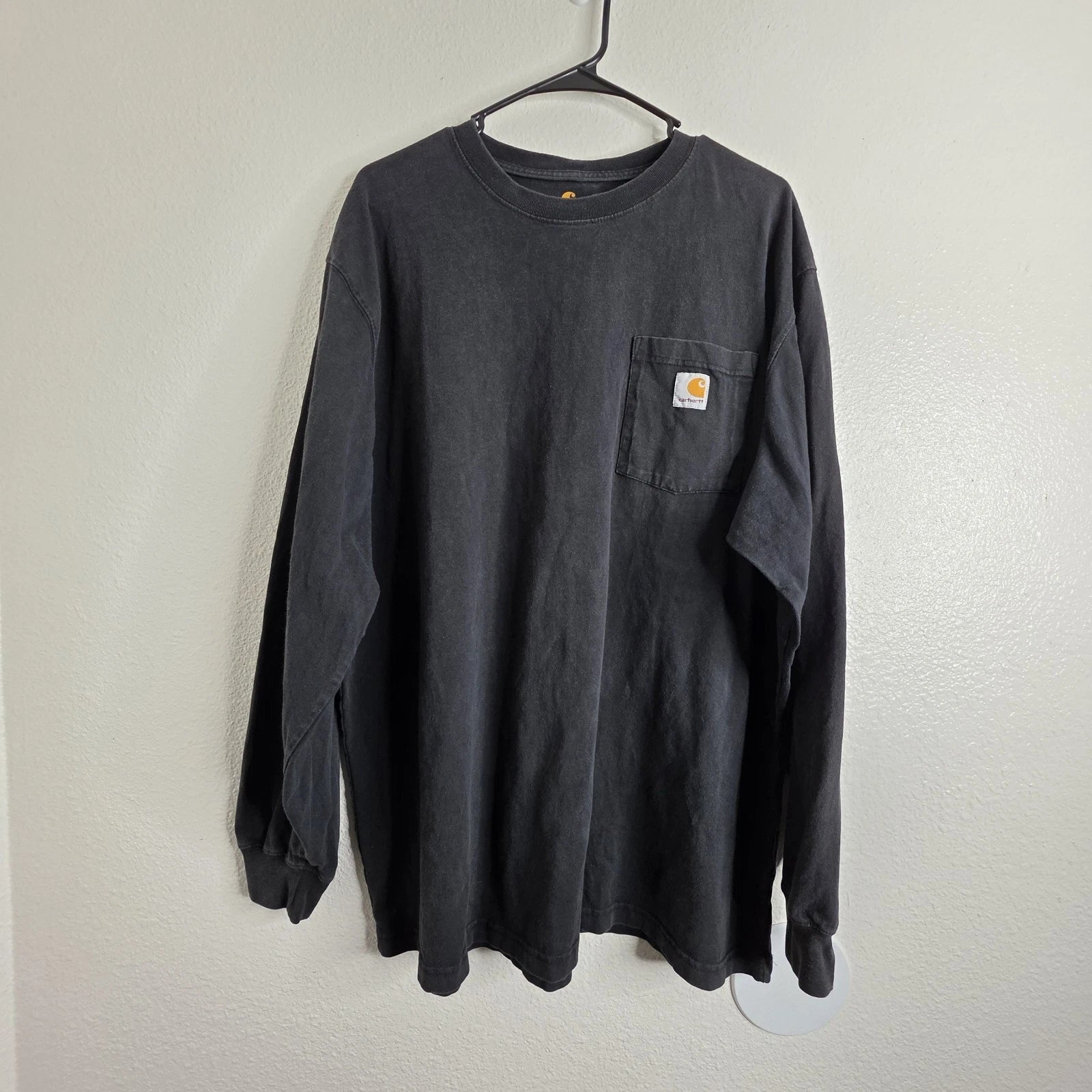 Carhartt Original Fit Black Long Sleeve Pocket T-Shirt XL Made in Mexico