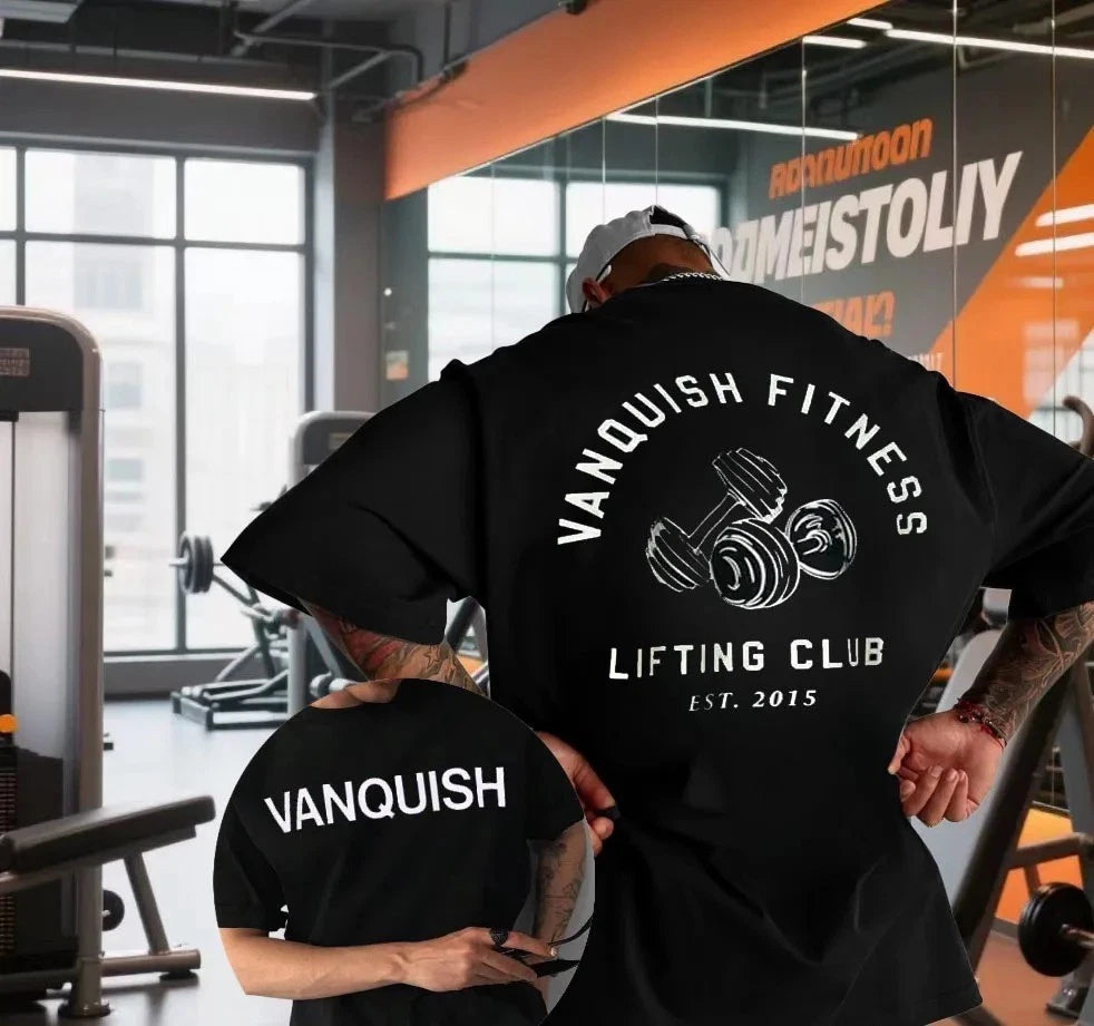 Men's Short Sleeved Graphic Printed Oversized 100% Cotton T-shirt Gym Casual