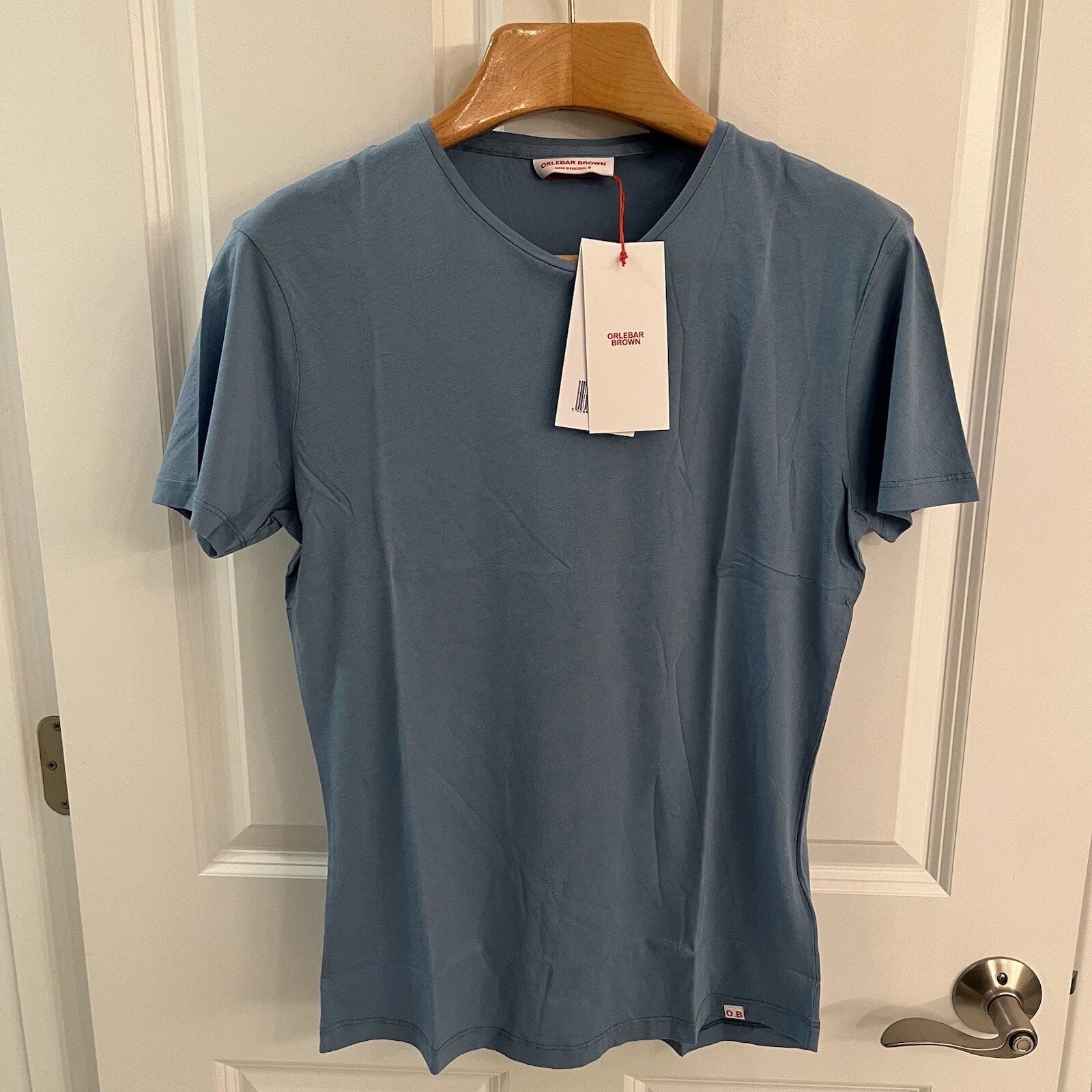 Orlebar Brown OB-T Tee T Shirt Short Sleeve Crew Neck Men Small S Blue NWT New