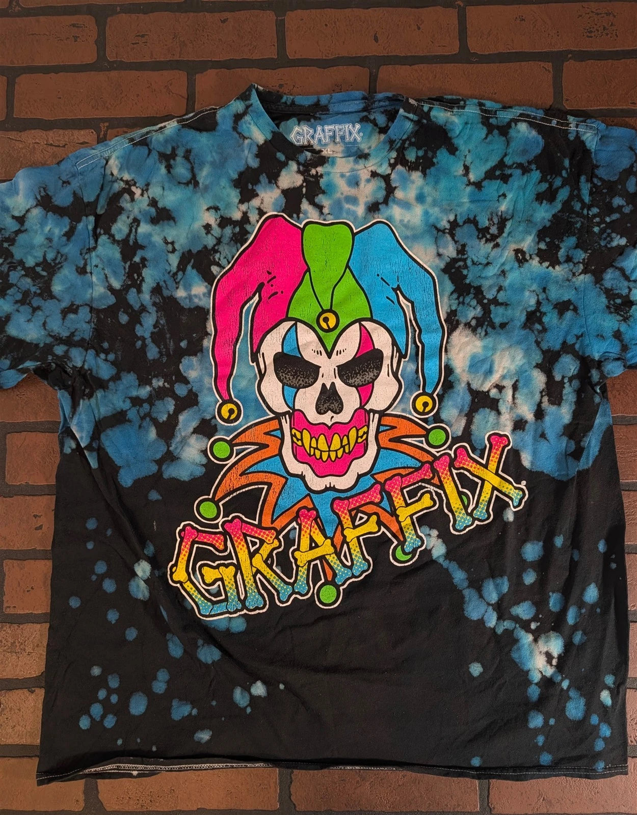 GRAFFIX Jester Blue Tie Dye Get Down Art T-Shirt ~Never Worn~ S M L XL 2XL