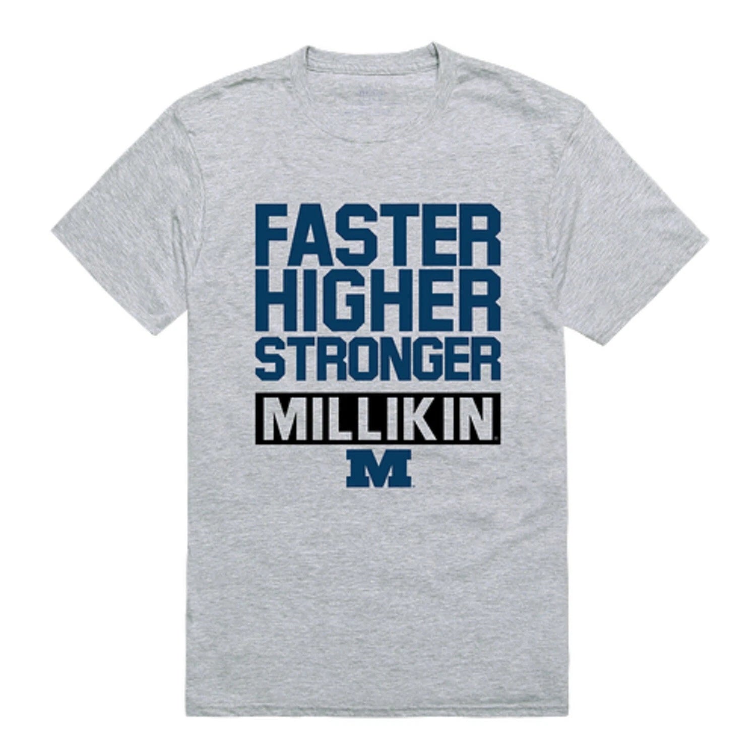 Millikin University Big Blue MU NCAA Cotton College Logo Workout Tee T-Shirt