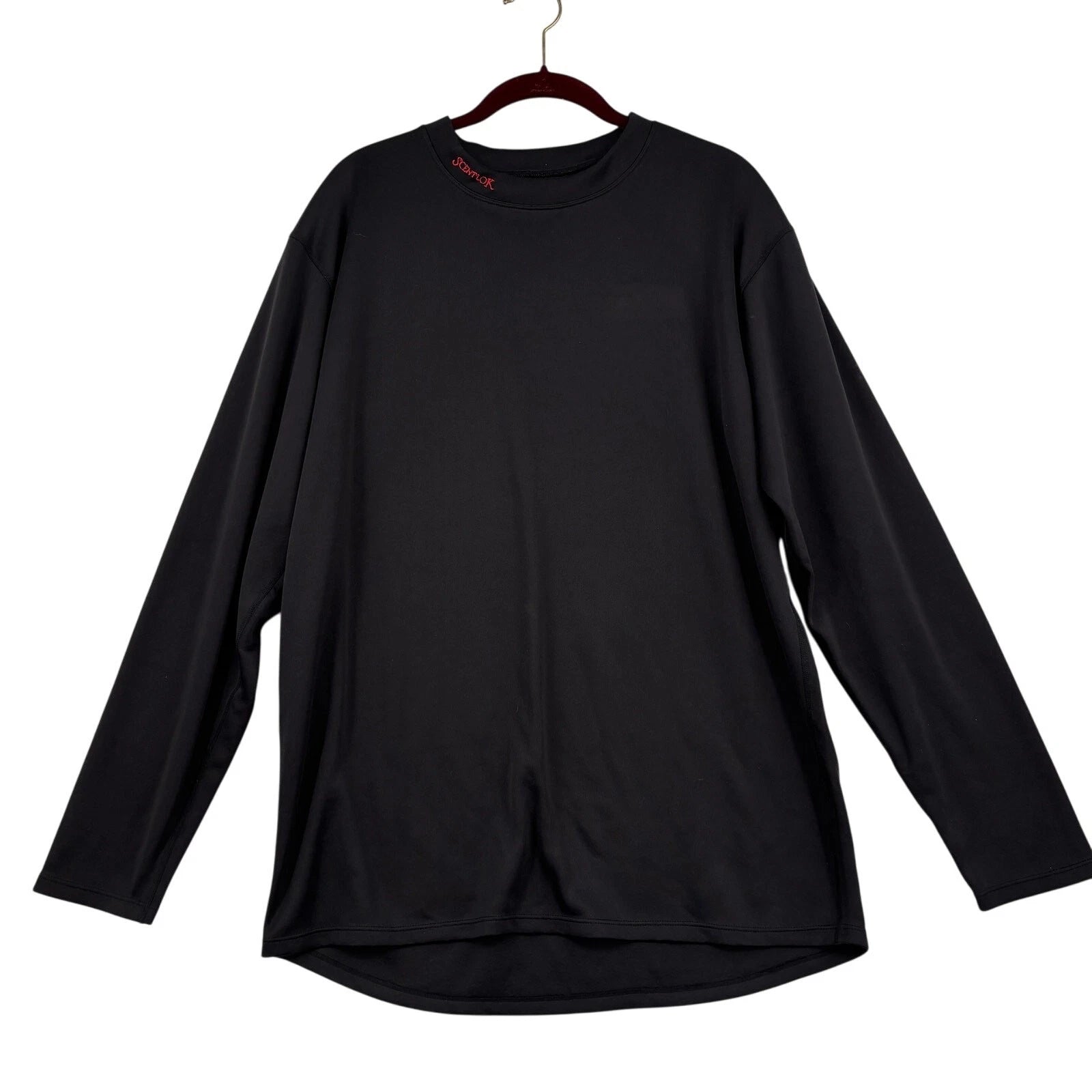 ScentloK Mens Mock Neck Shirt Size XL Black Base Layer Stretch Knit Slim Fit
