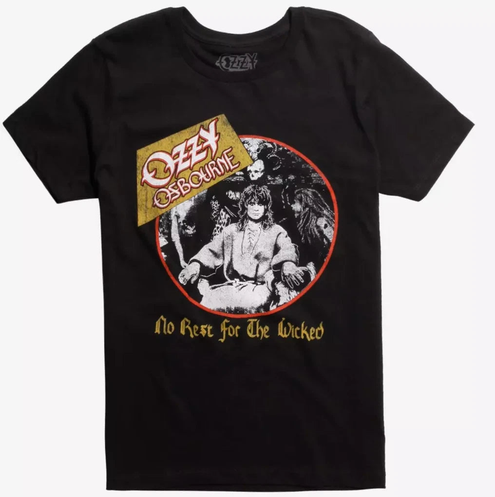 Ozzy Osbourne NO REST FOR THE WICKED T-Shirt NWT Official Front & Back Design