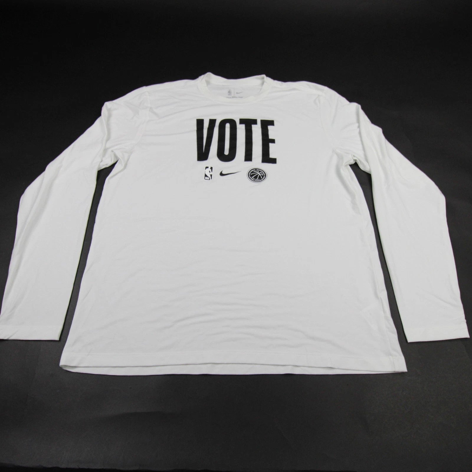 Nike NBA Authentics Long Sleeve Shirt Men's Off-White Used L